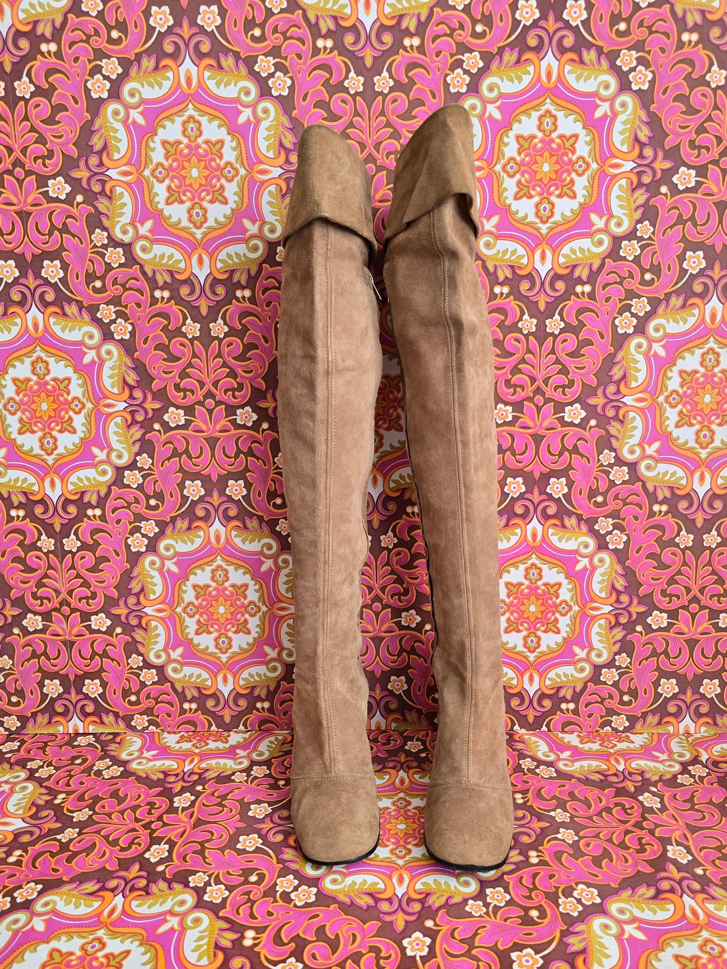 Vintage over the knee suede leather boots size uk 5/6  Eur 38/39 us 7/8
