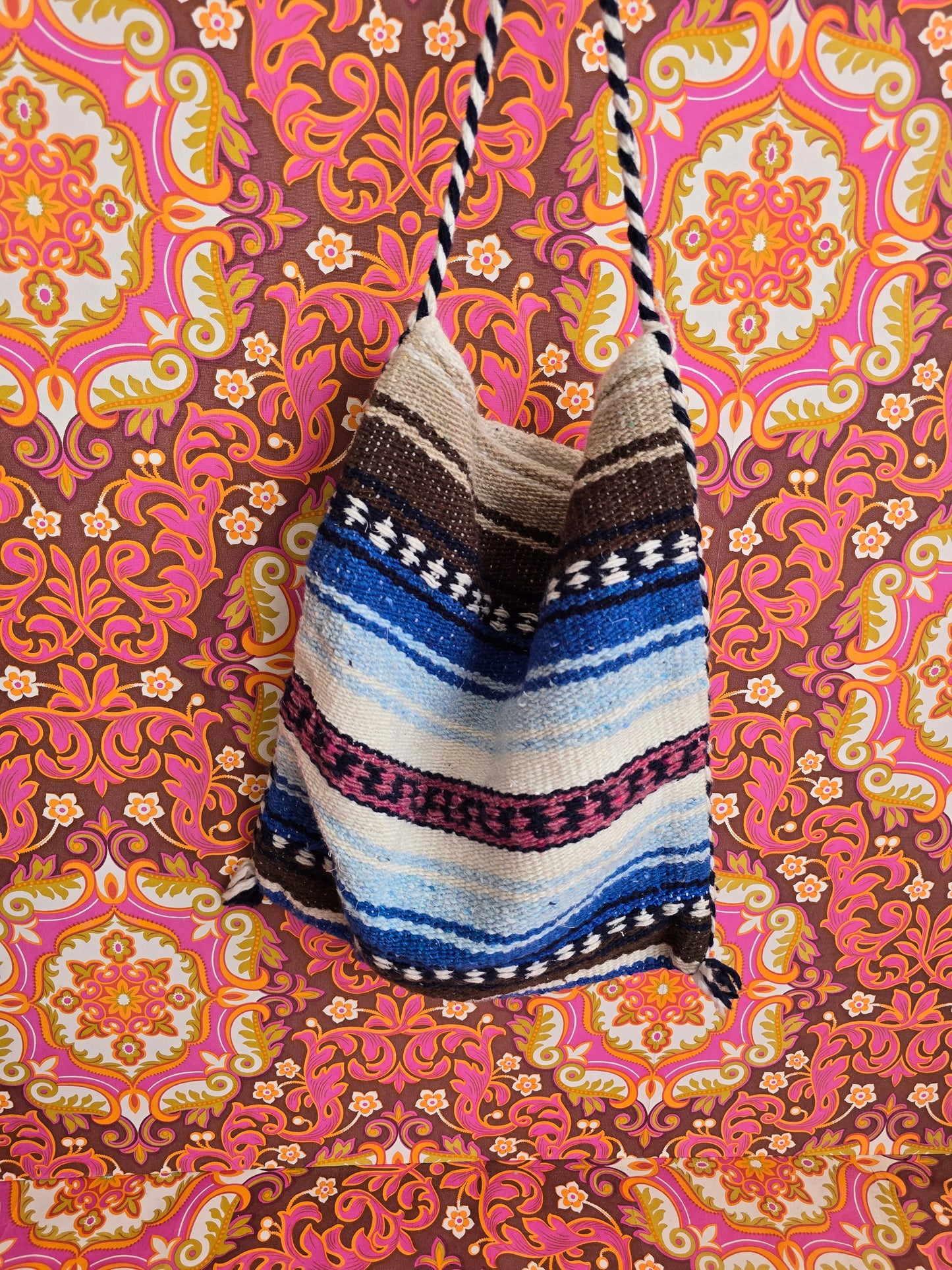 Vintage mexican blanket bag