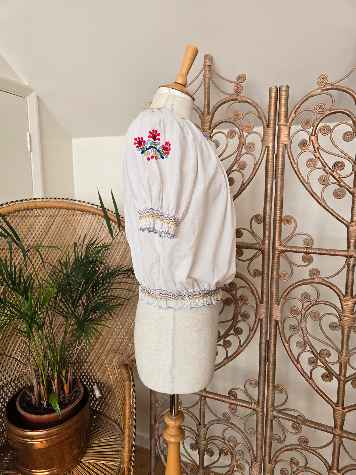 Vintage Hungarian embroidered blouse