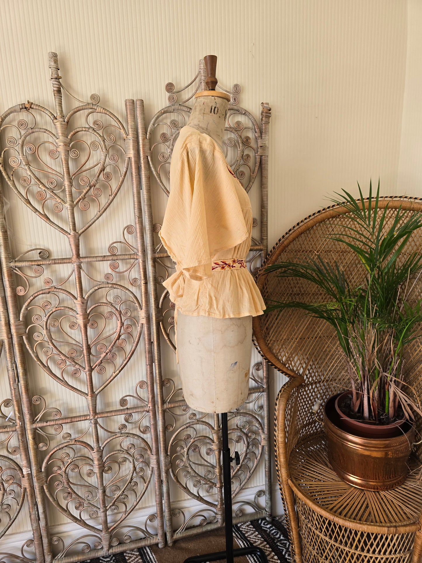 Vintage style embroidered blouse