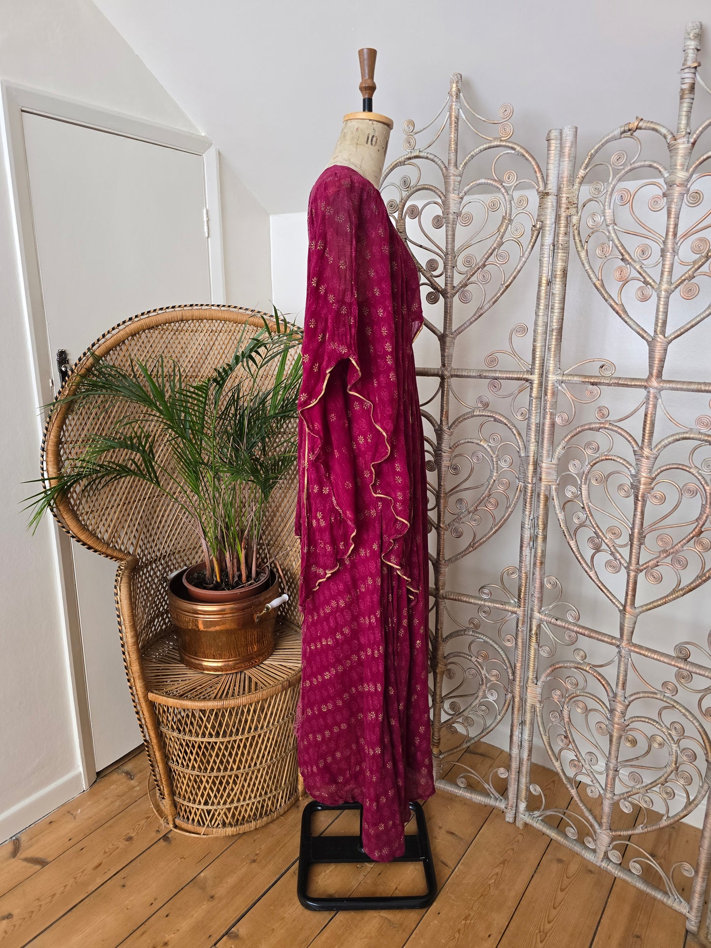 Vintage Ayesha Davar Indian cotton maxi dress