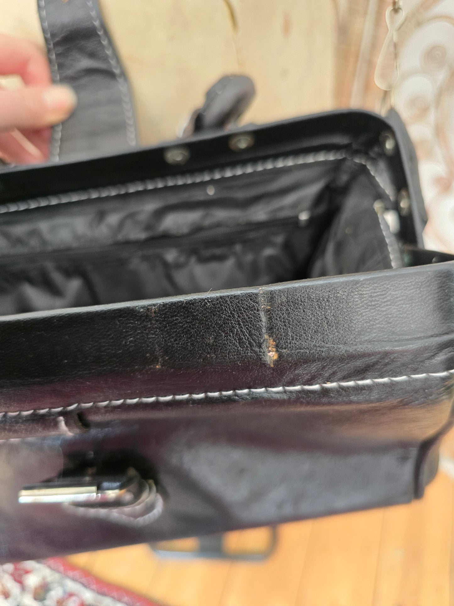 Vintage leather briefcase bag
