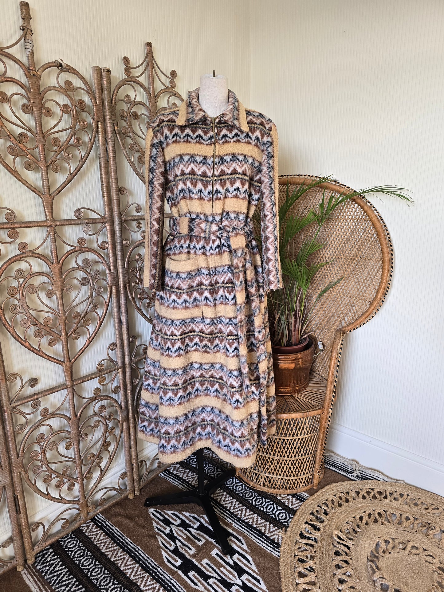 Vintage blanket 70s dress