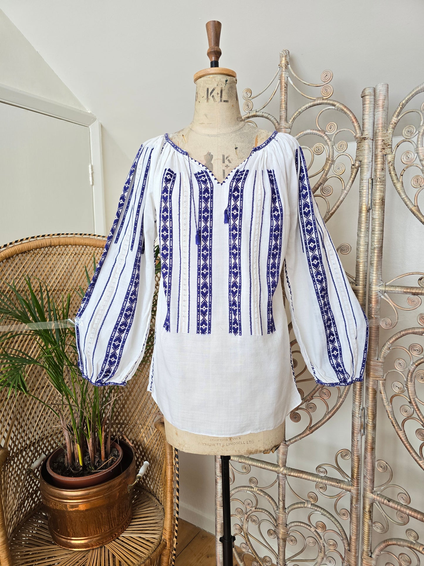 Vintage Romanian embroidered blouse