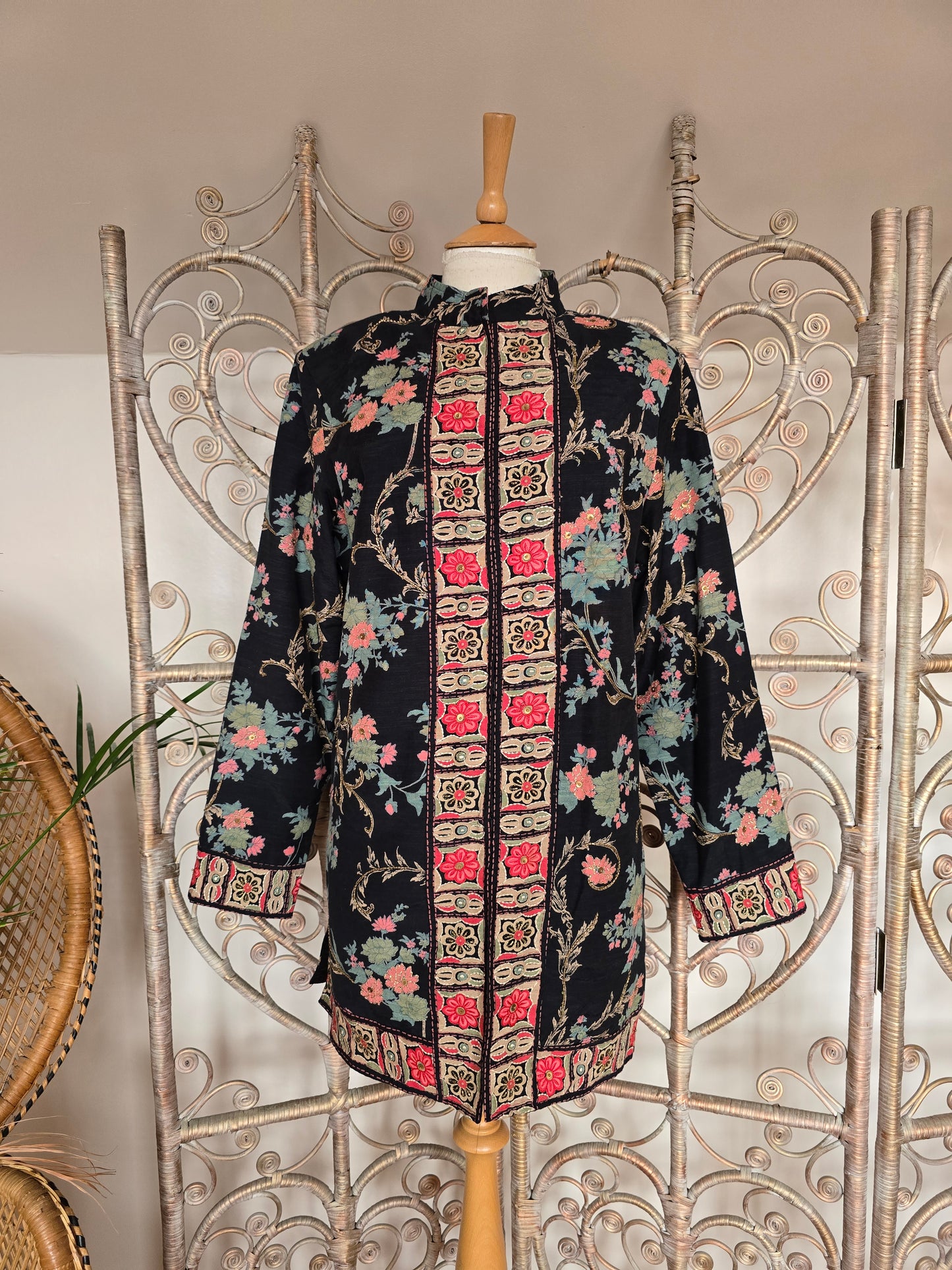 Vintage Indigo Moon beaded jacket