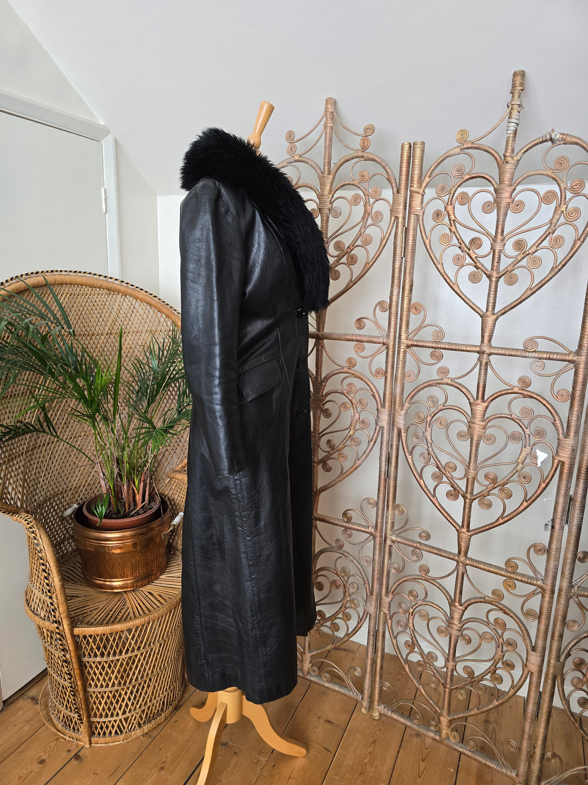 Vintage leather 70s coat