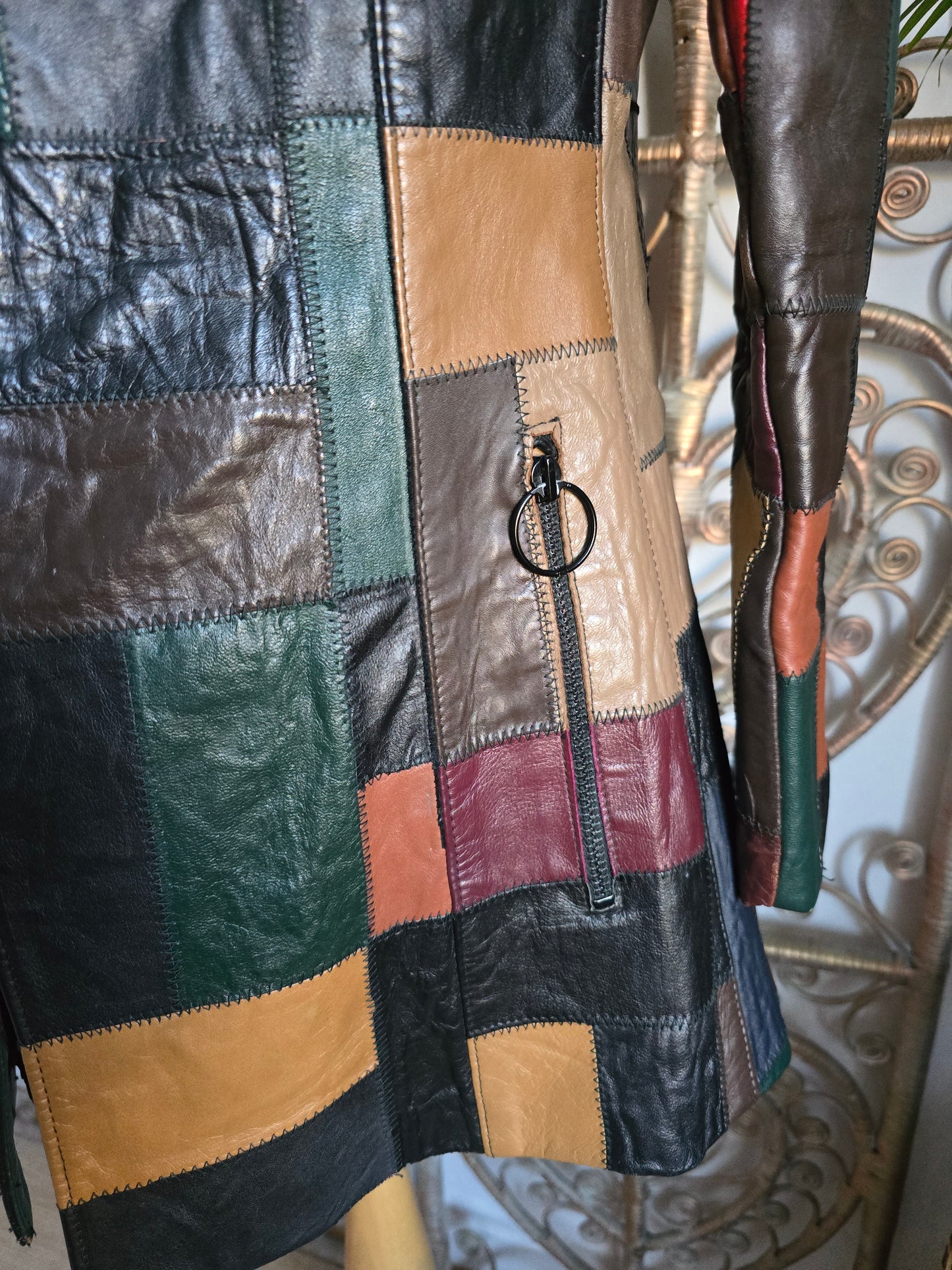 Vintage Patchwork leather jacket