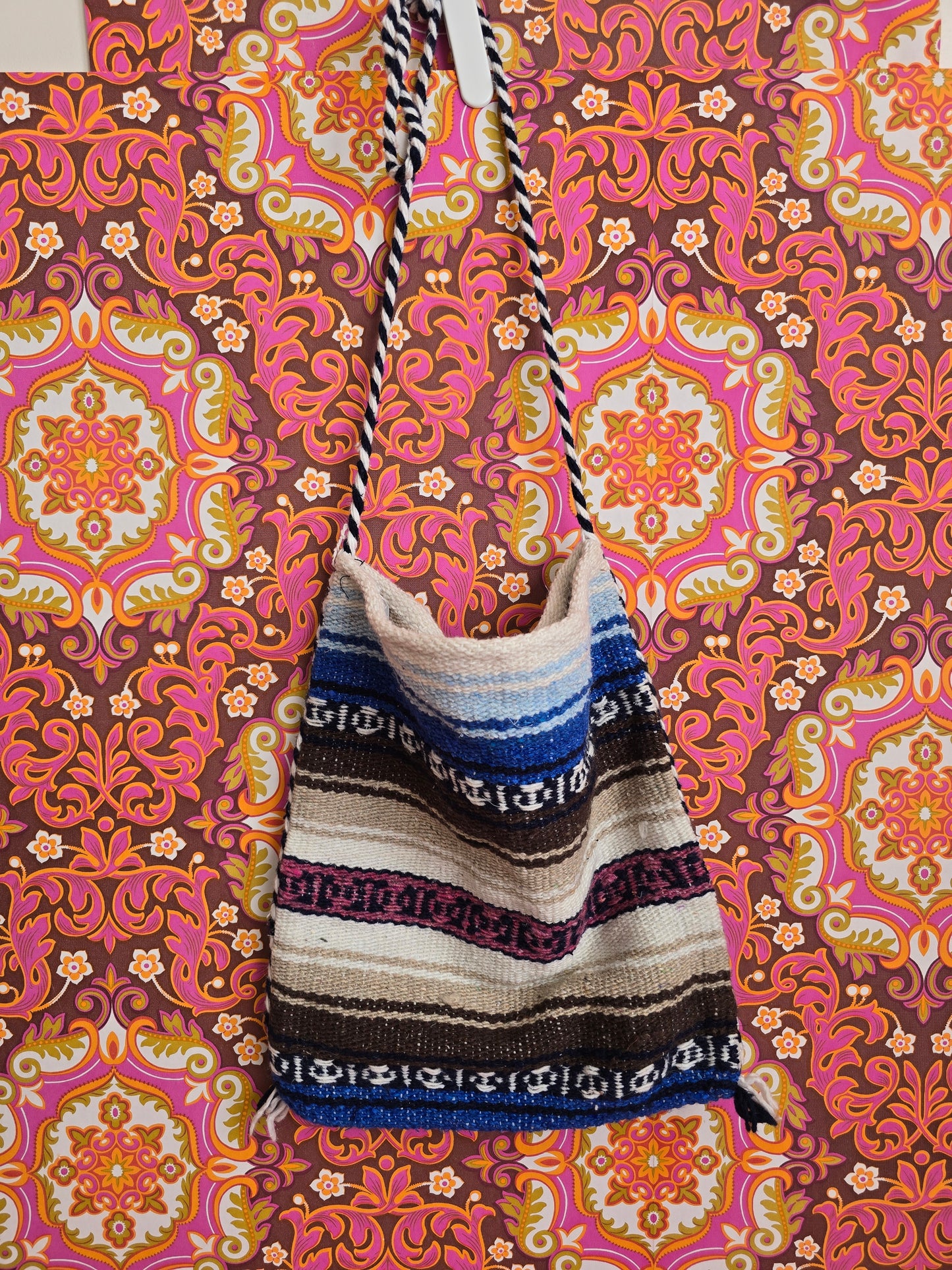 Vintage mexican blanket bag