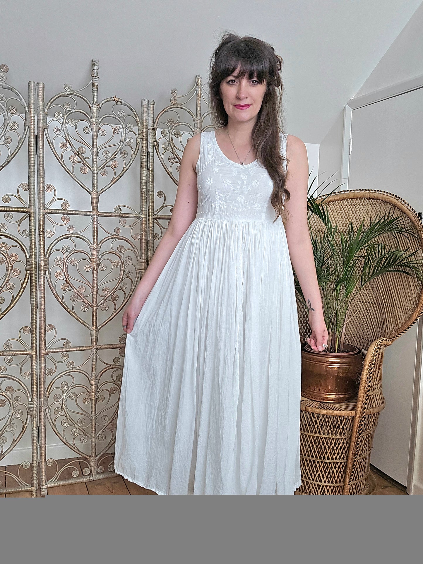 Vintage embroidered cotton dress