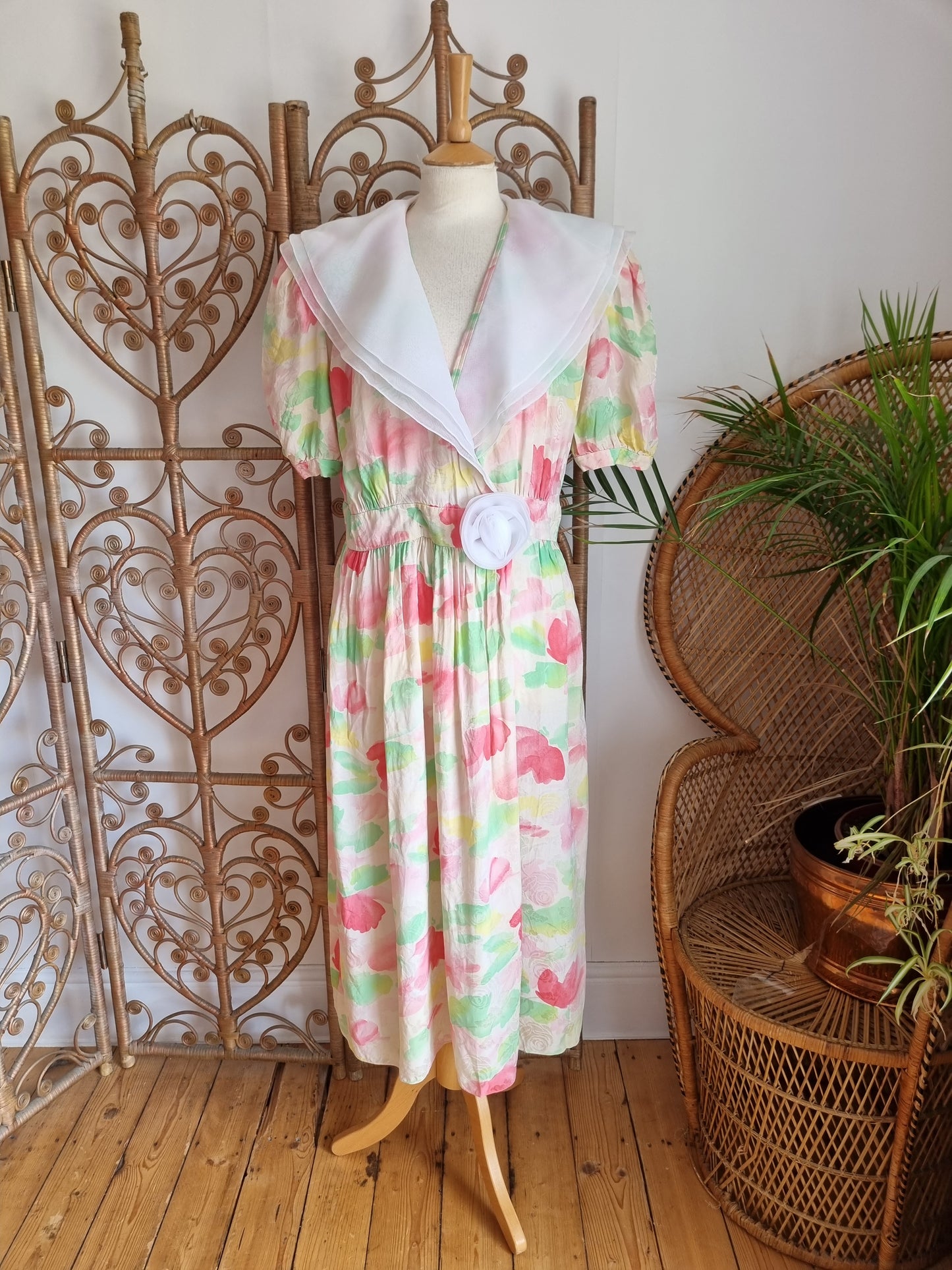 Vintage juilliard silk dress L XL