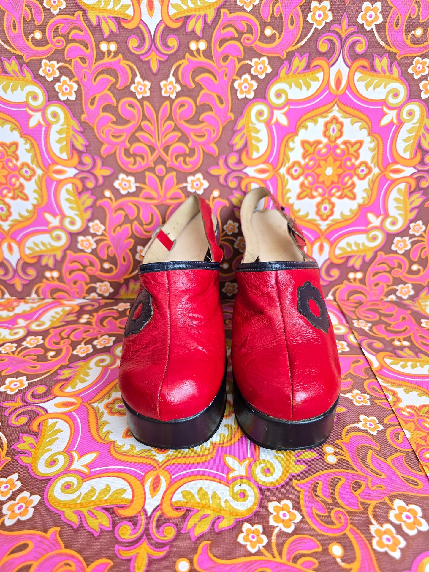 Vintage flower shoes uk size 4.5 5 Eur 37.5 38 us 6.5 7