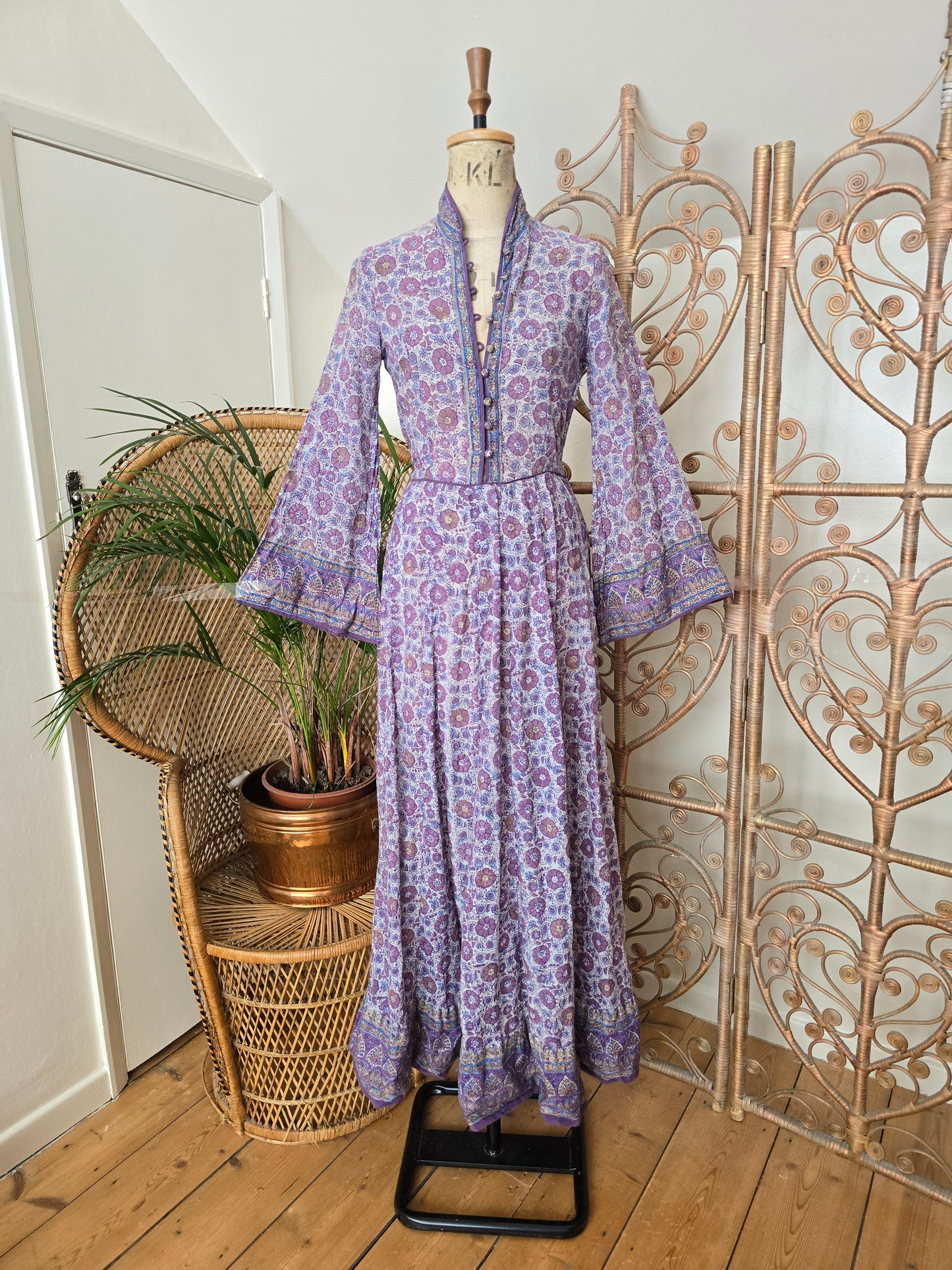 Vintage Anokhi indian 70s maxi dress