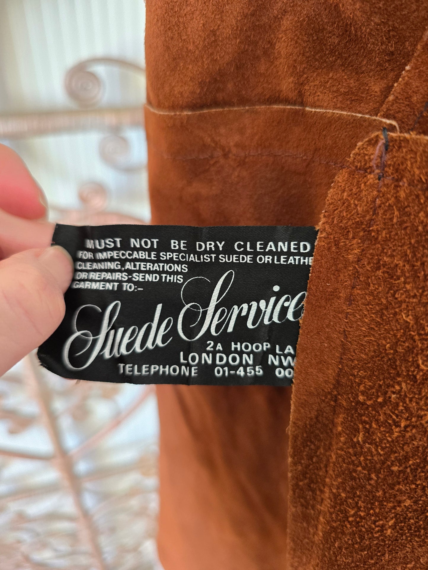 Vintage suede hooded coat S