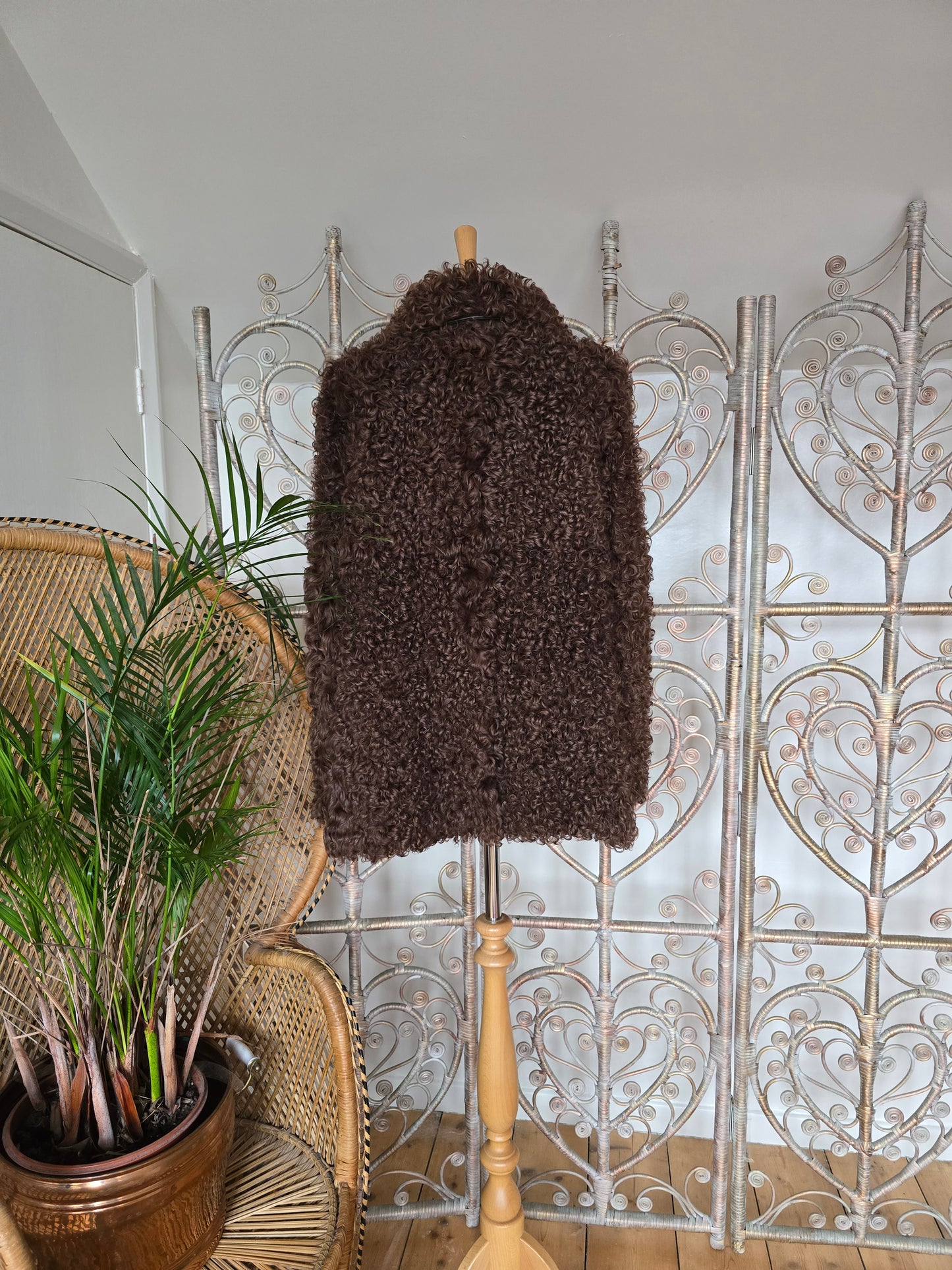 Vintage curly sheepskin 70s coat