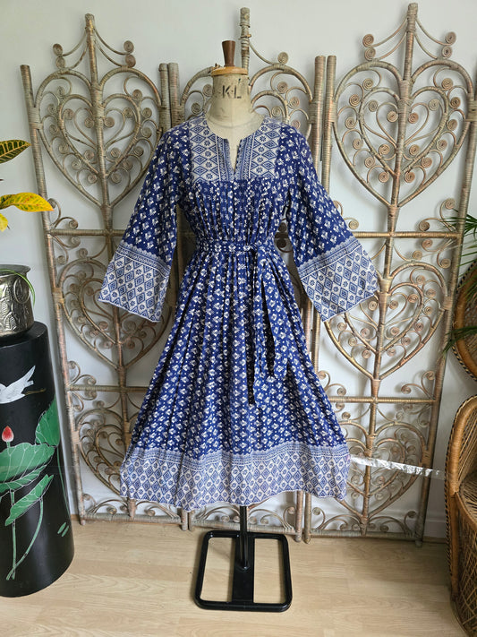 Vintage indian print cotton dress