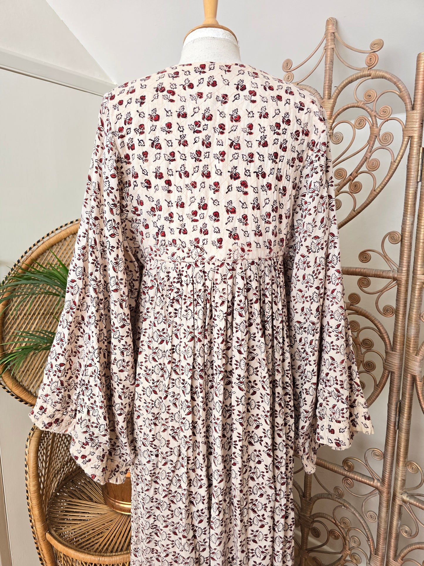 Vintage Anmol indian print 70s maxi dress