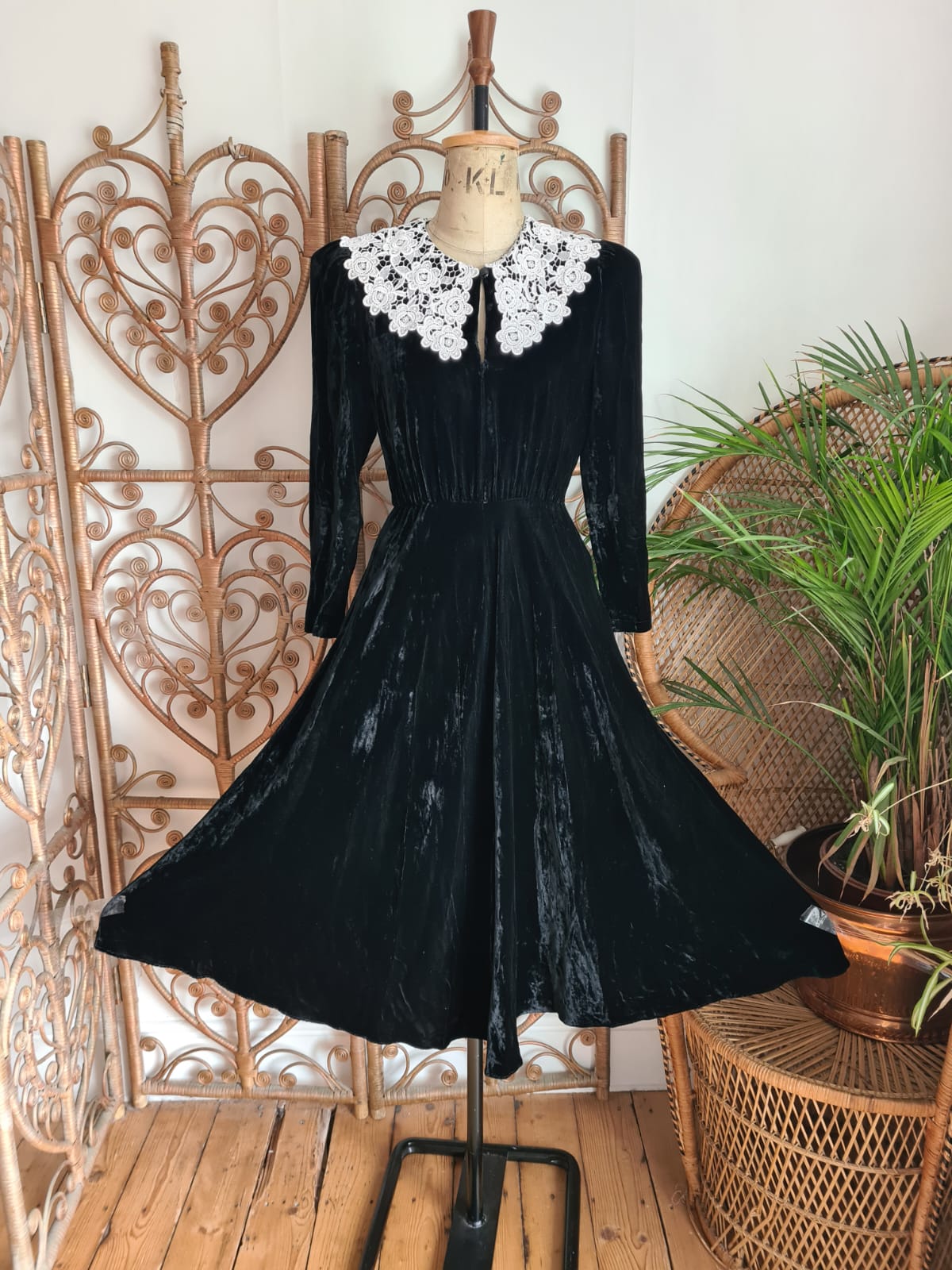 Vintage Donna Morgan for NSP velvet dress XS