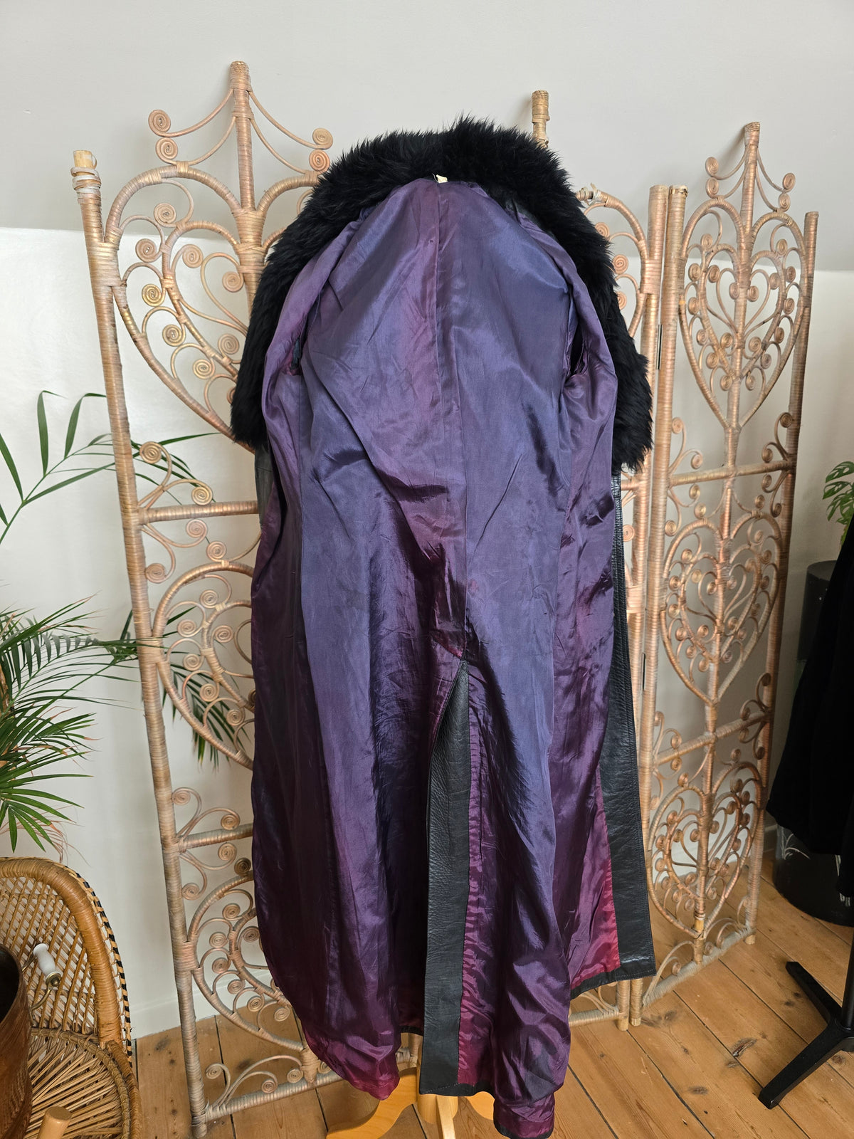 Vintage leather 70s coat