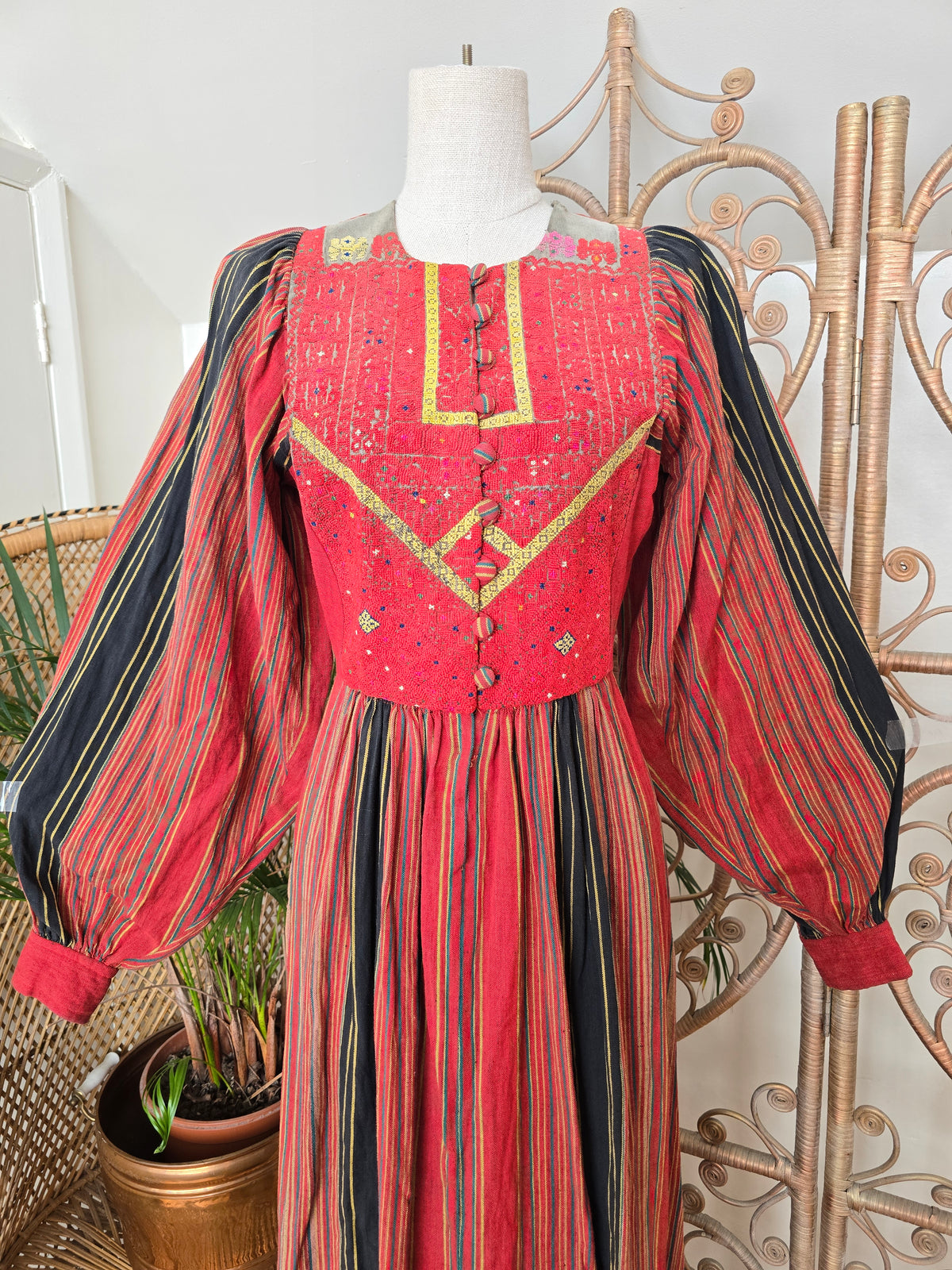 Vintage embroidered maxi dress