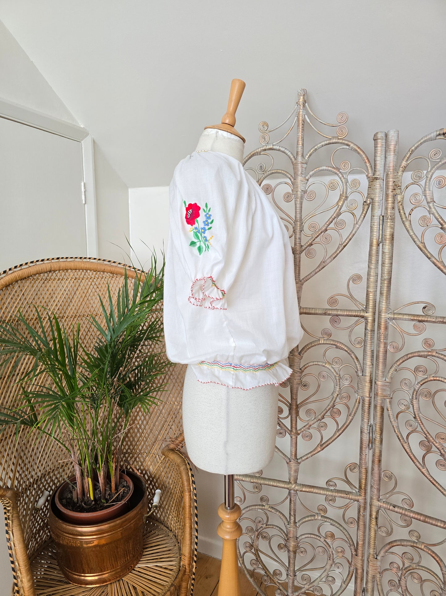 Vintage Hungarian embroidered blouse