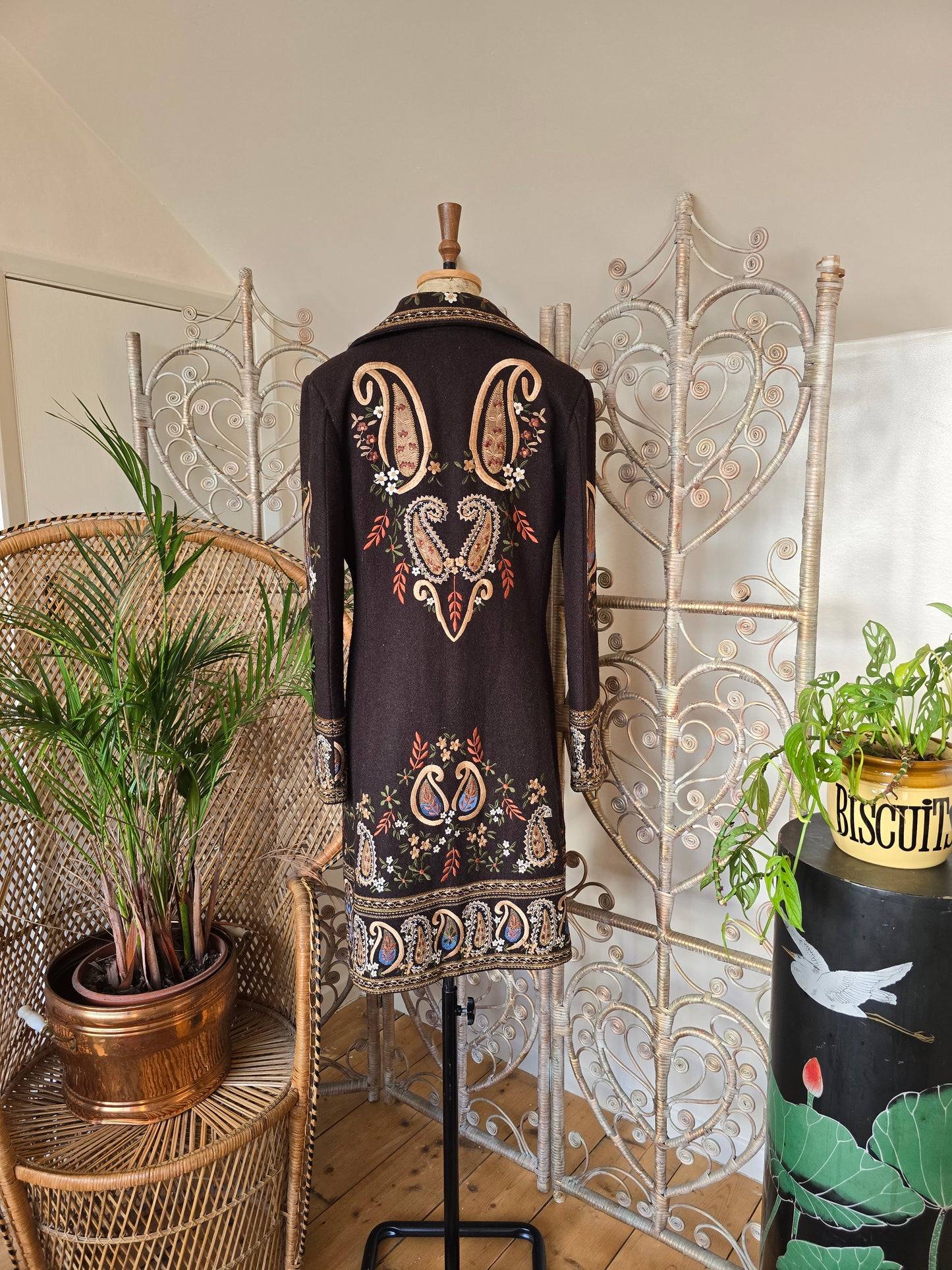 Vintage y2k Embroidered wool coat