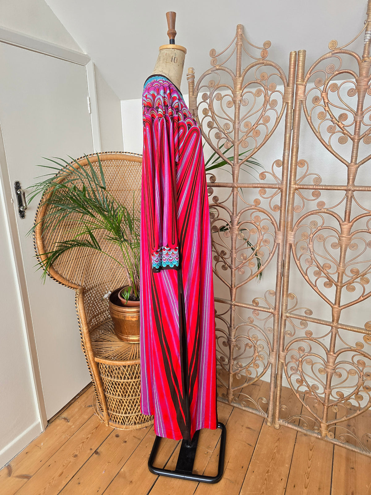 Vintage stripe kaftan dress