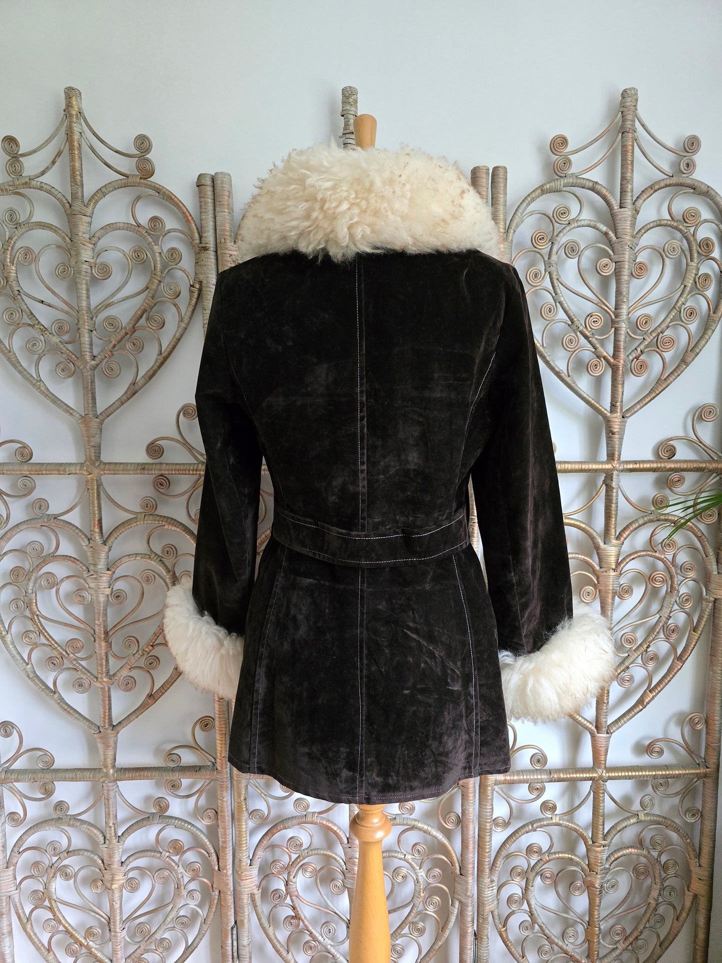 Vintage faux fur/suede velvet coat