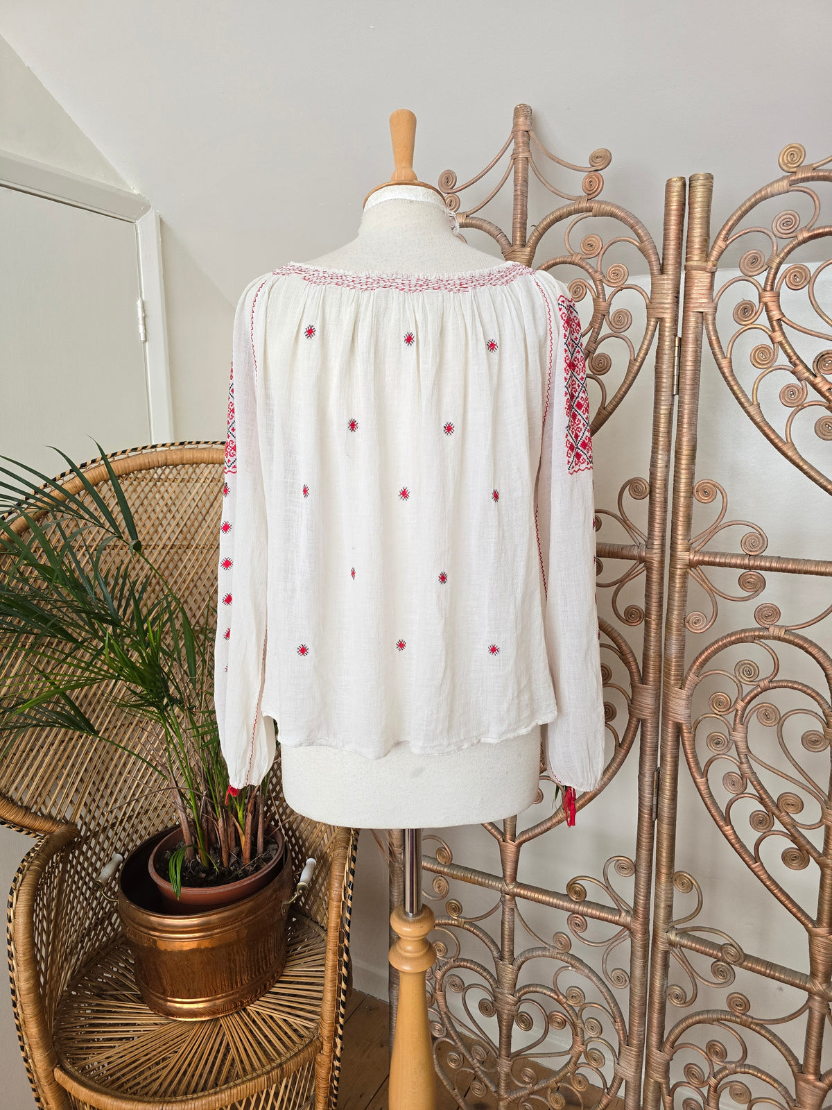 Vintage Romanian cheesecloth blouse