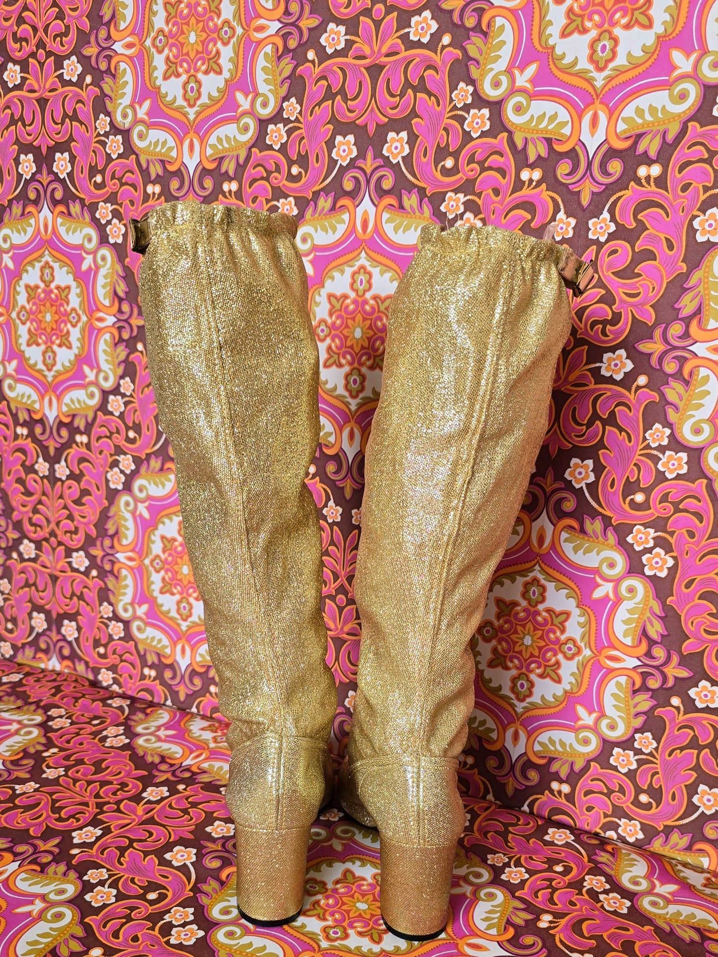 Vintage gold 60s boots size uk6  Eur 39 us 8