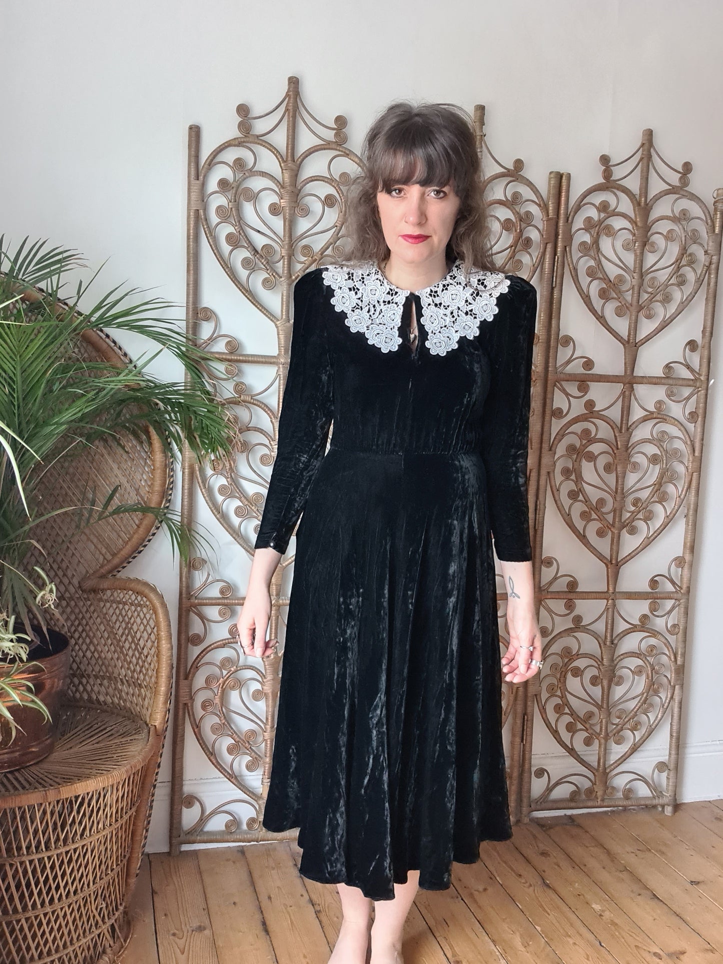 Vintage Donna Morgan for NSP velvet dress XS