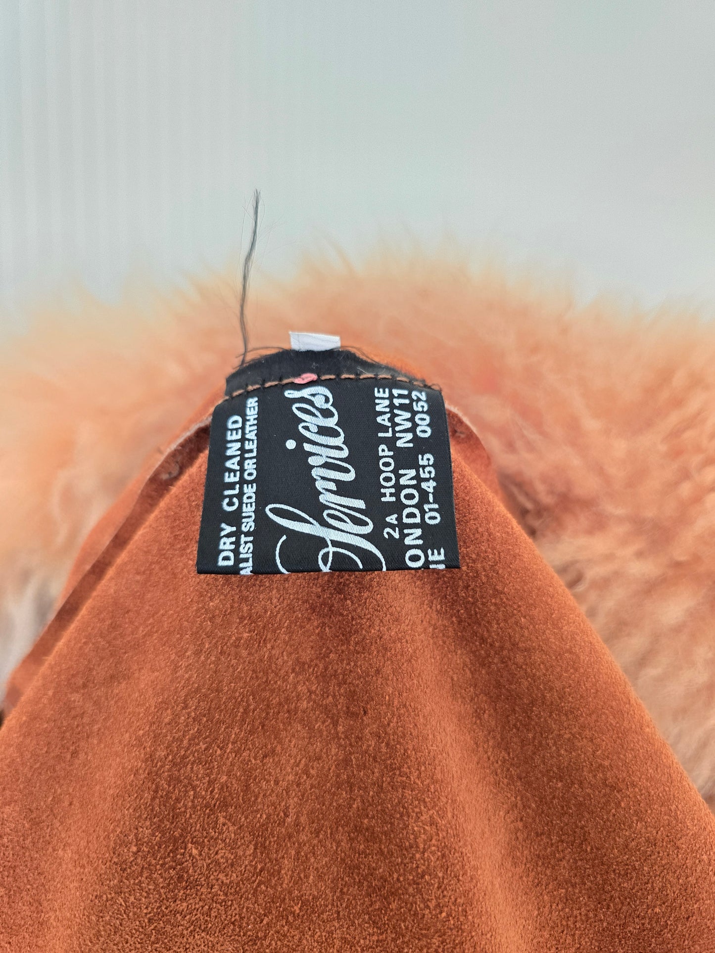 Vintage suede Sheepskin collar coat XS S