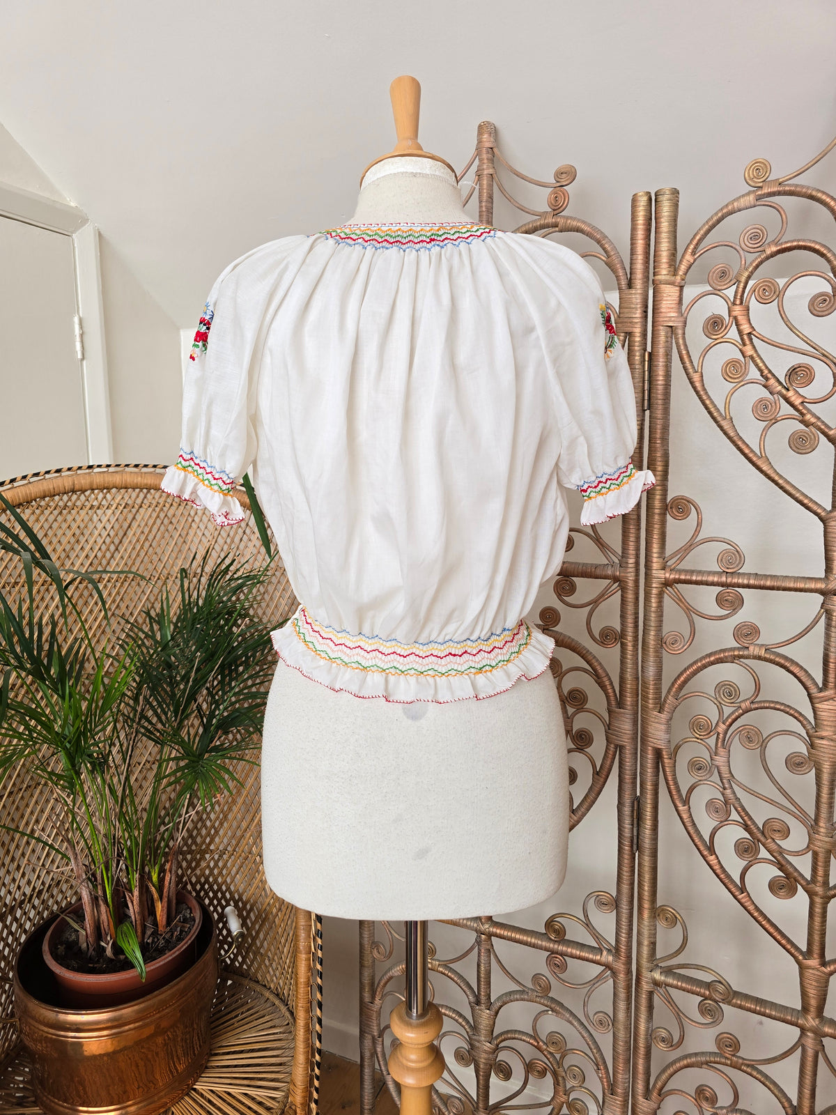 Vintage Hungarian embroidered blouse