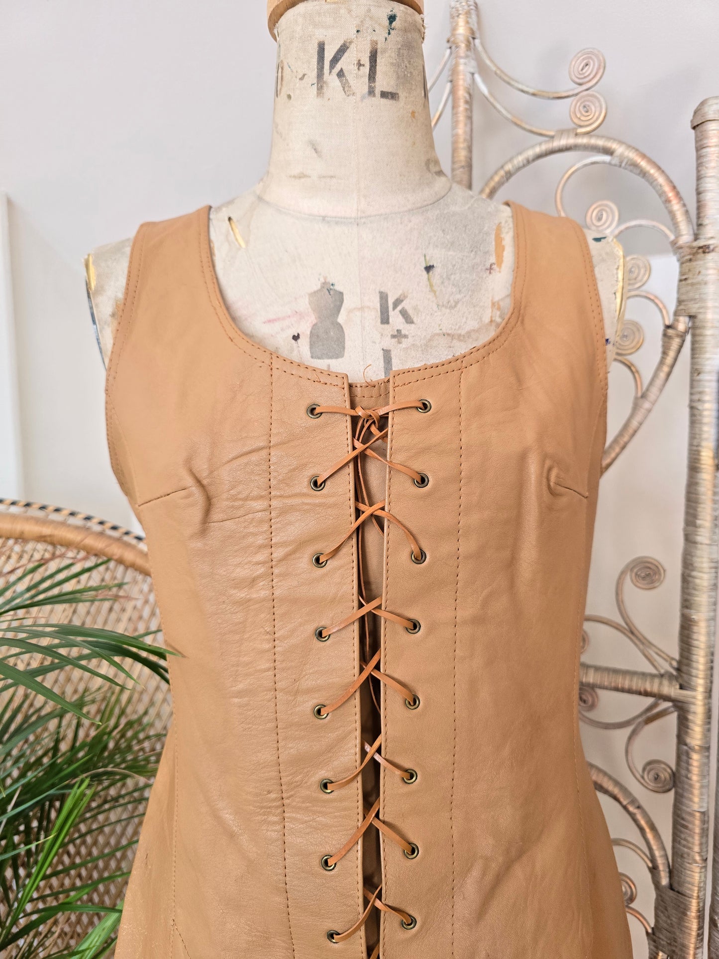 Vintage 60s leather dress