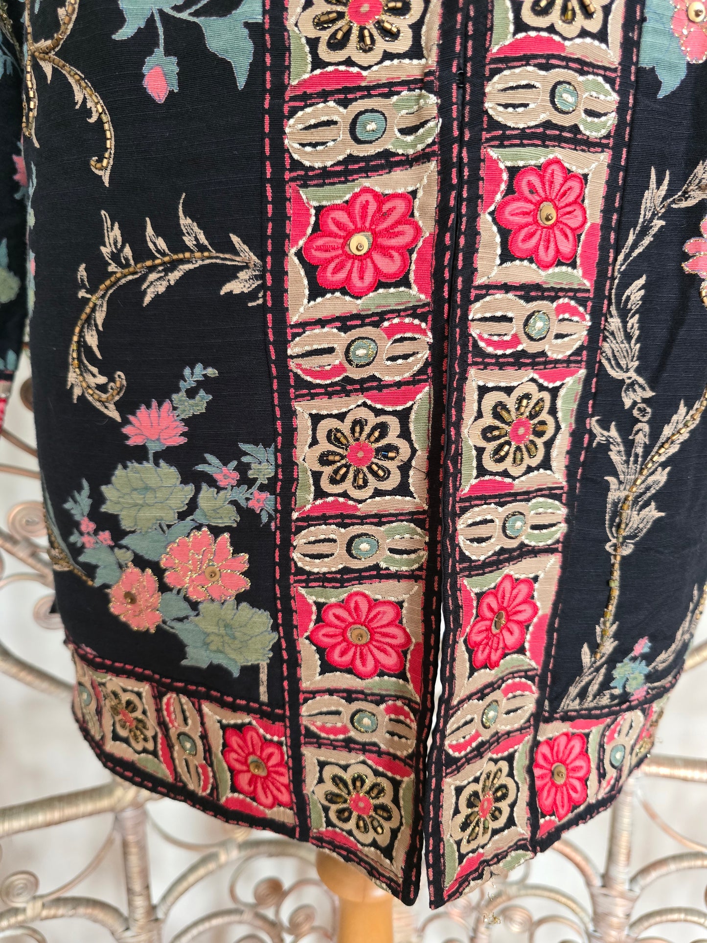 Vintage Indigo Moon beaded jacket