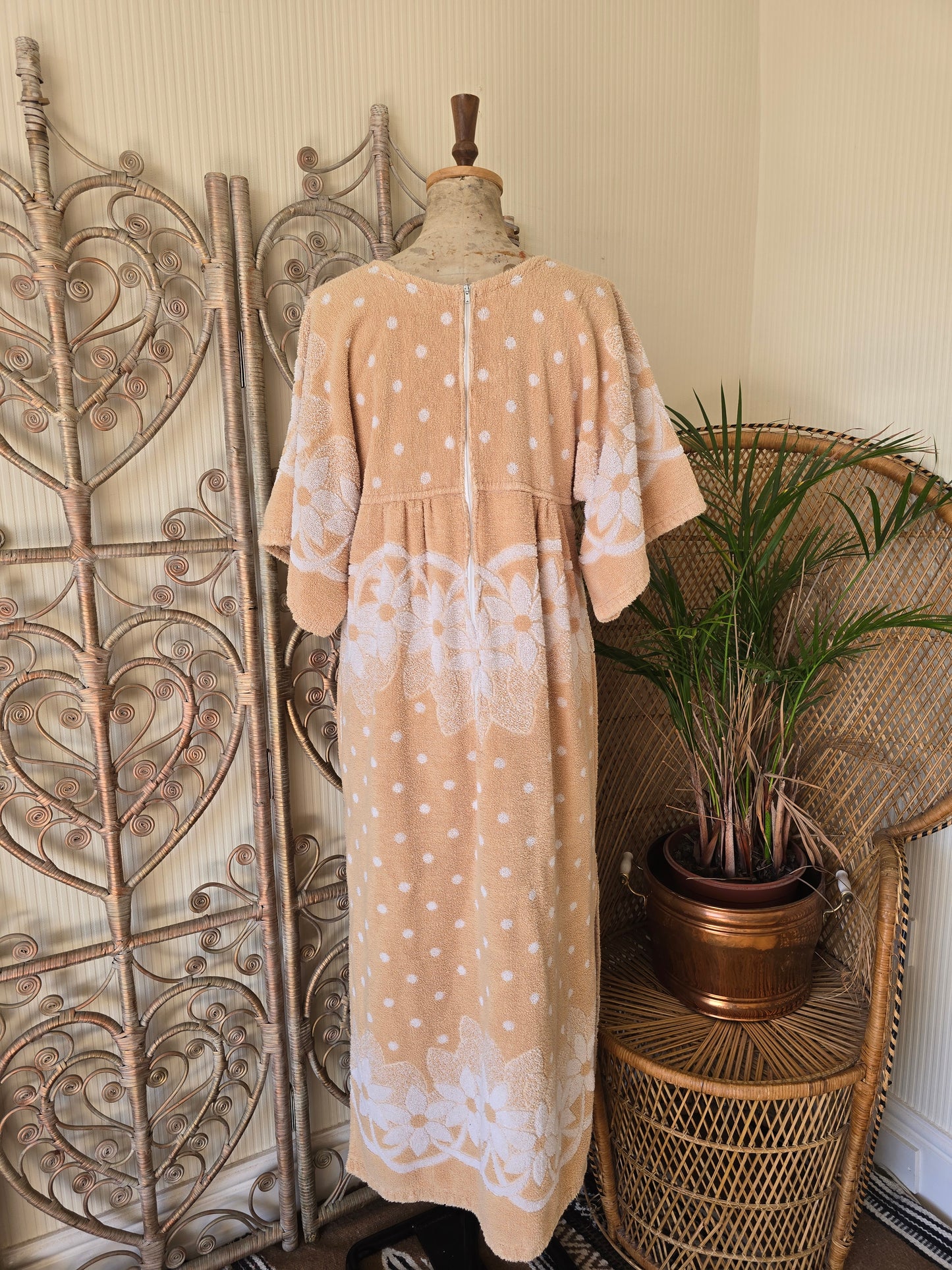 Vintage towelling kaftan dress