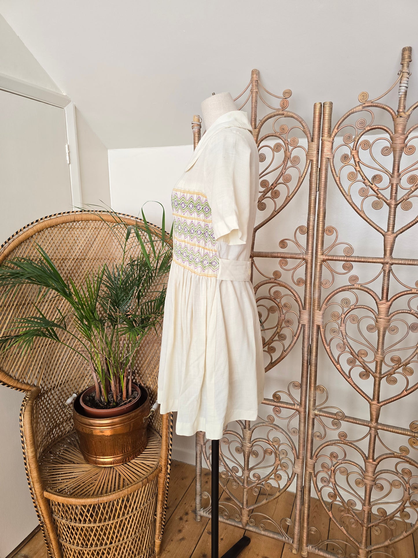 Vintage shirring 60s dress