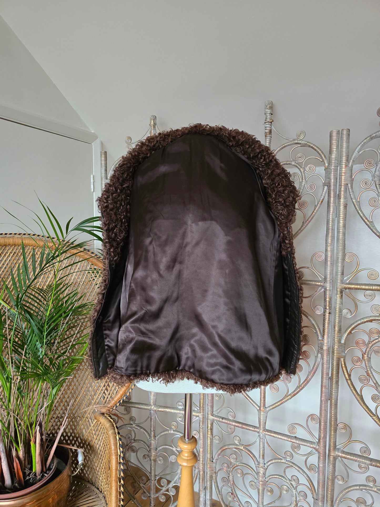 Vintage curly sheepskin 70s coat