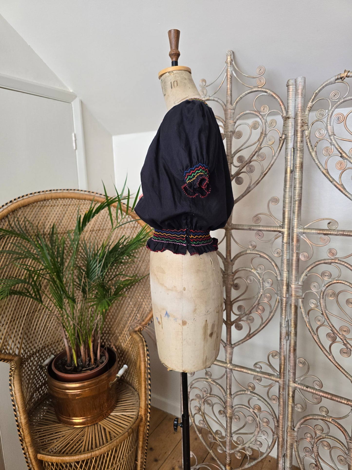 Vintage Hungarian embroidered blouse
