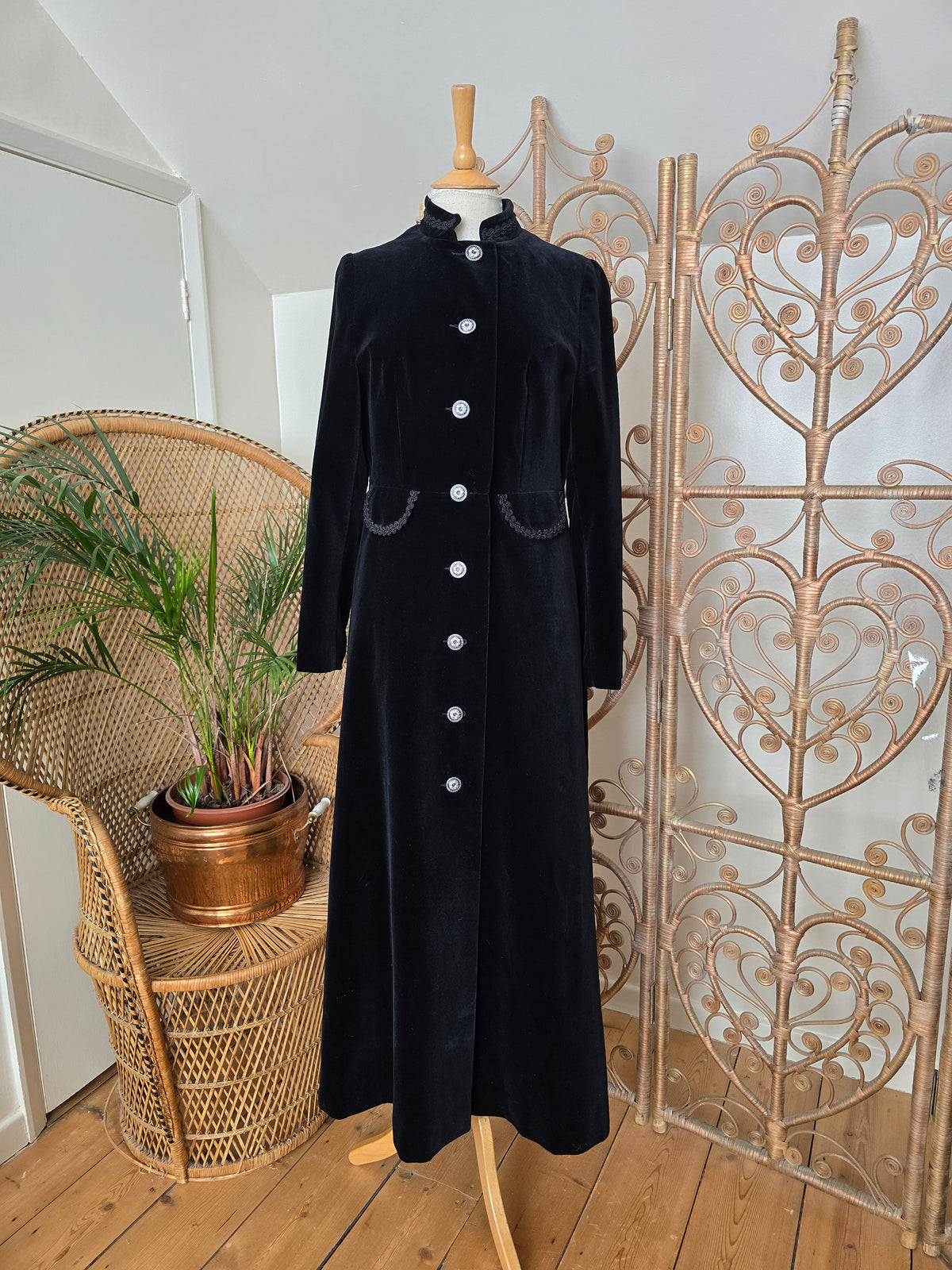 Vintage velvet maxi jacket