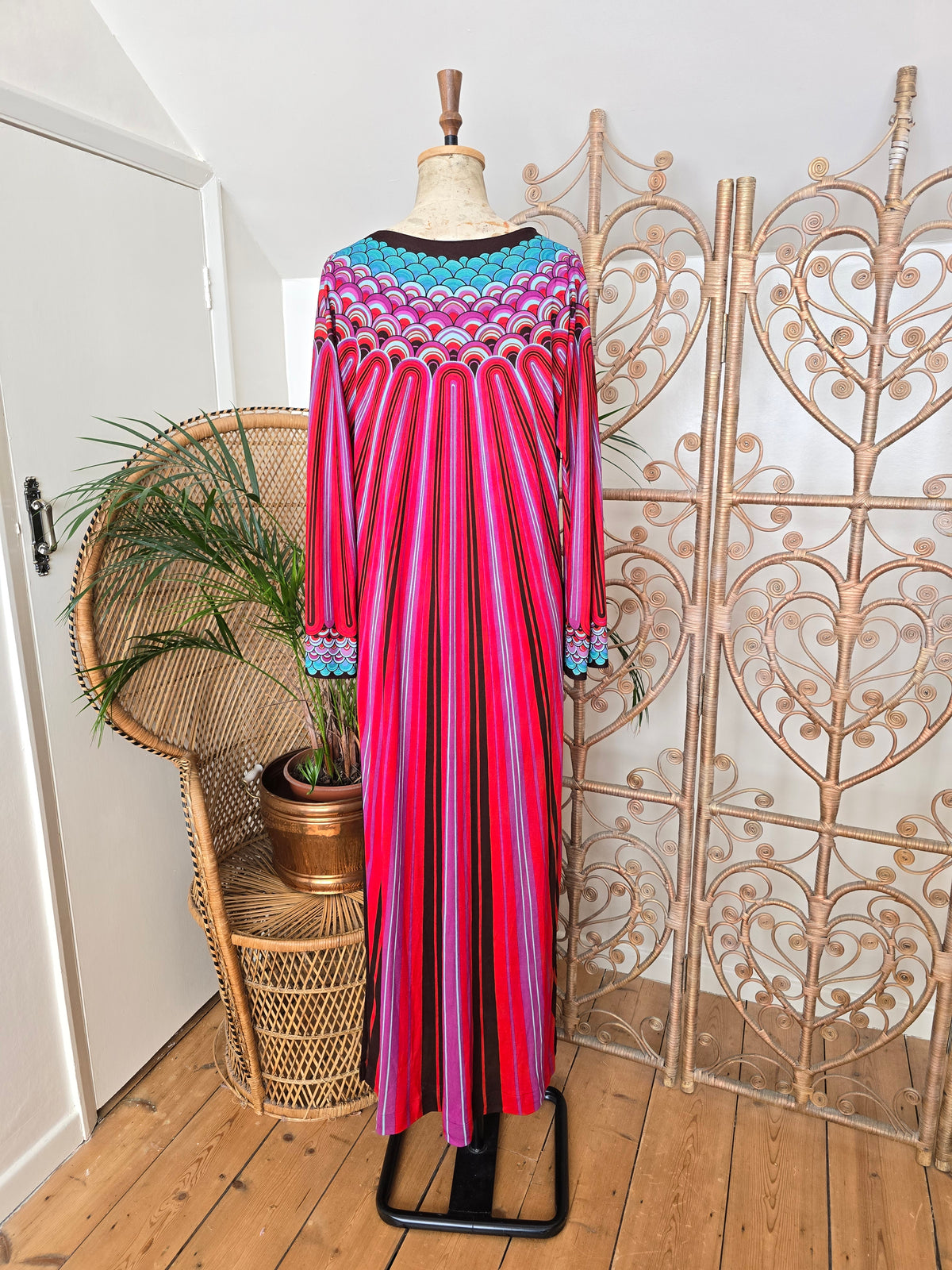 Vintage stripe kaftan dress