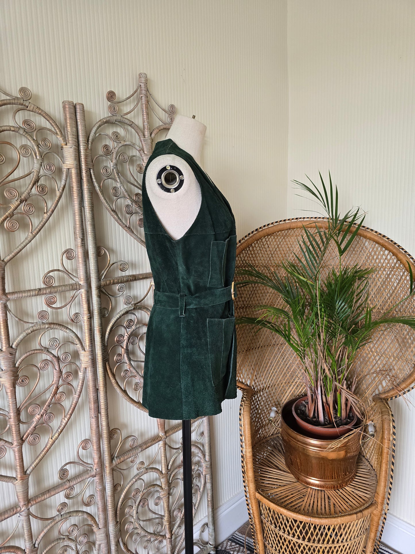 Vintage suede tunic waistcoat