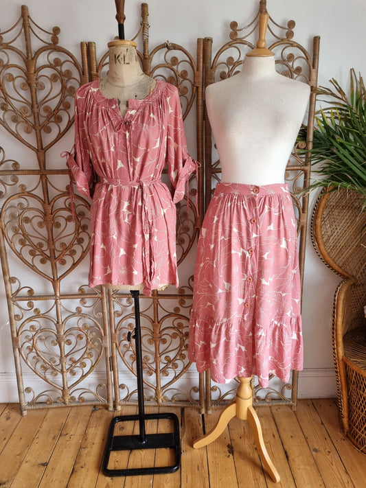 Vintage Bus stop by Lee Bender two piece tunic skirt