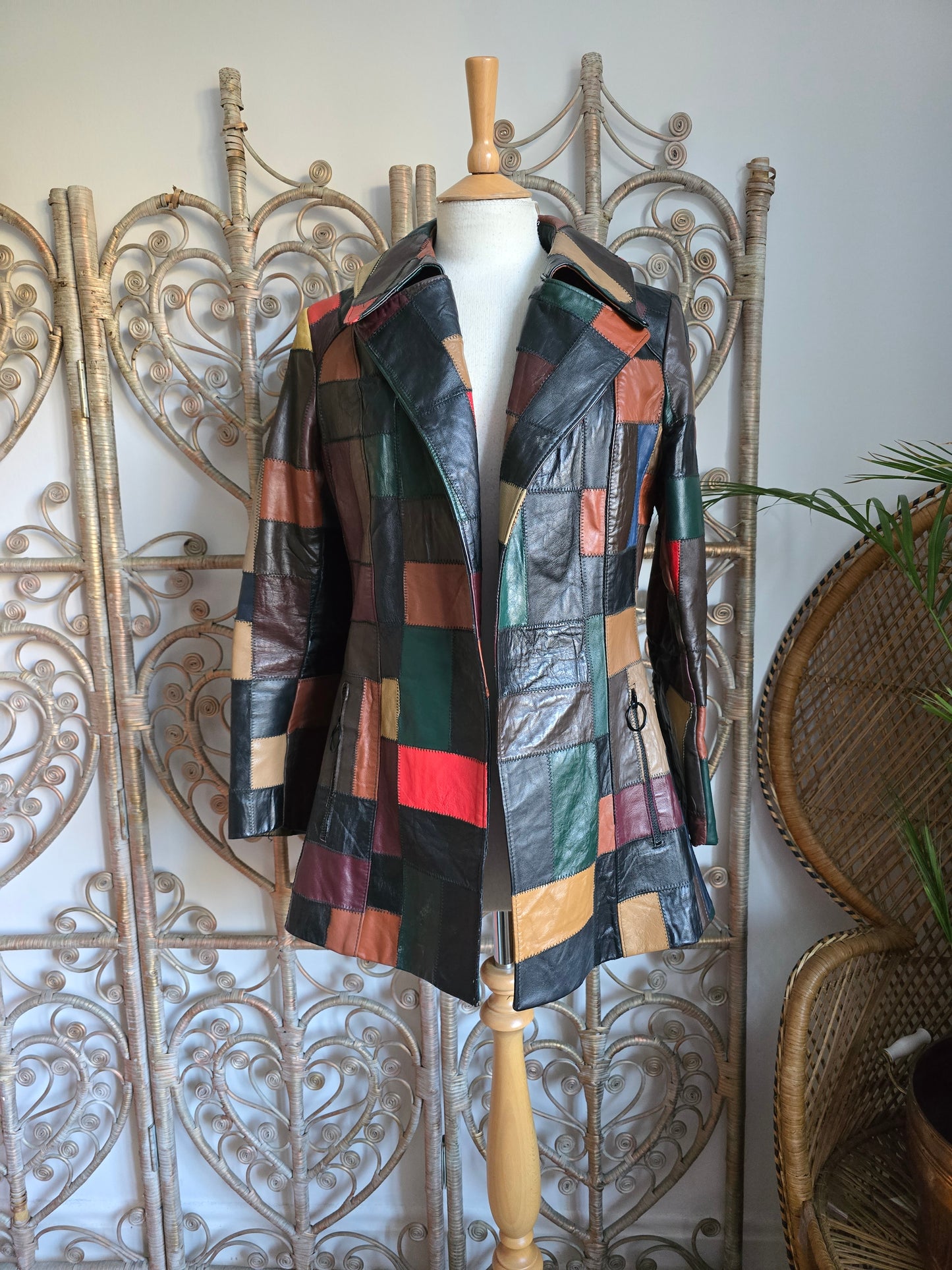 Vintage Patchwork leather jacket