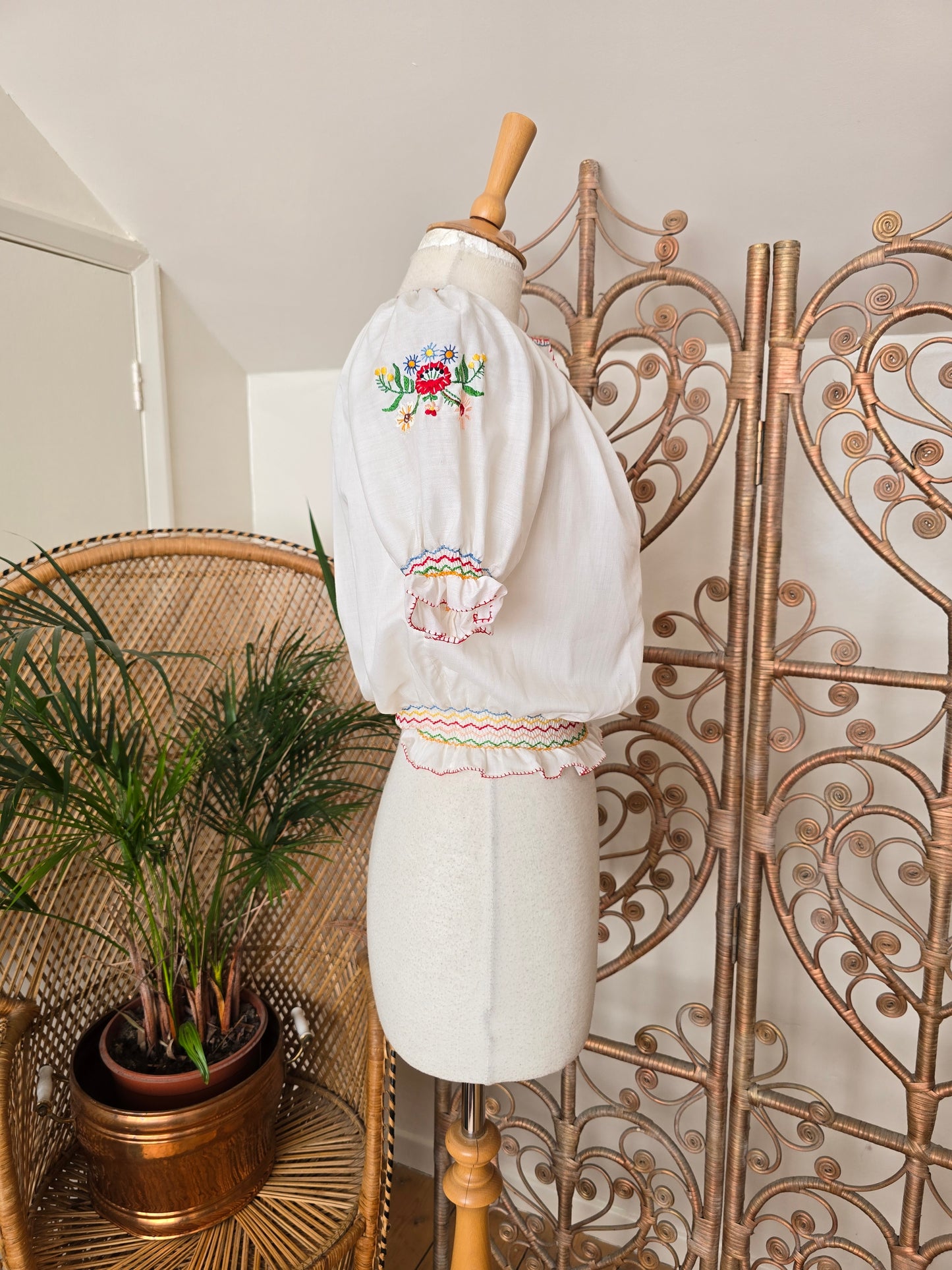 Vintage Hungarian embroidered blouse