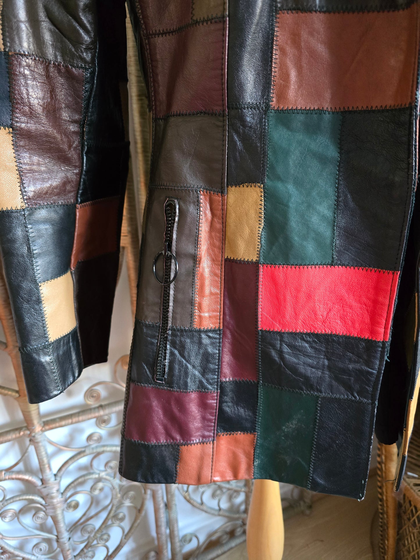 Vintage Patchwork leather jacket