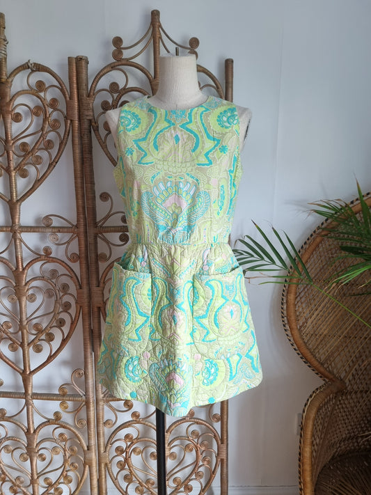 Vintage 60s quilted mini dress