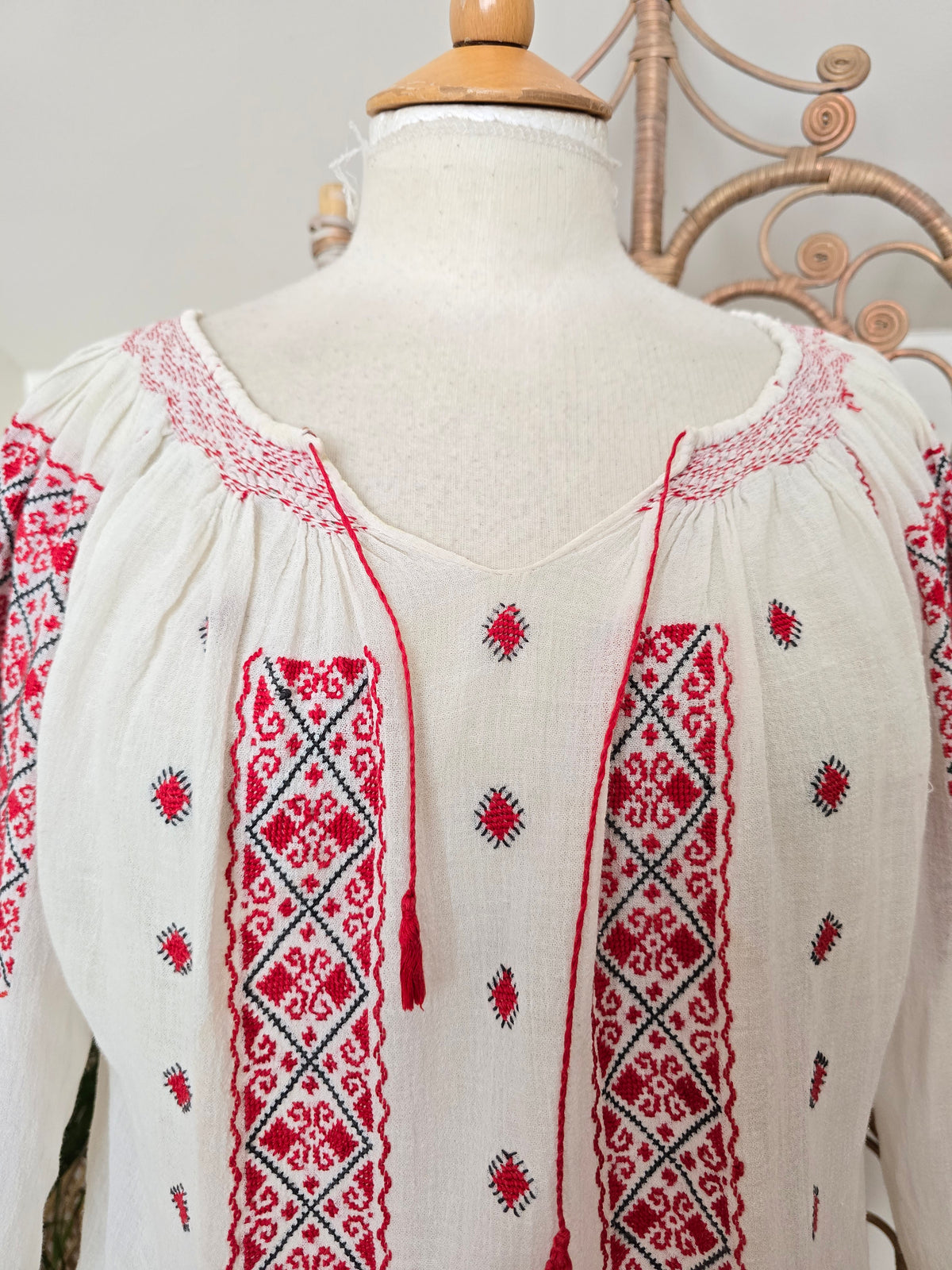 Vintage Romanian cheesecloth blouse