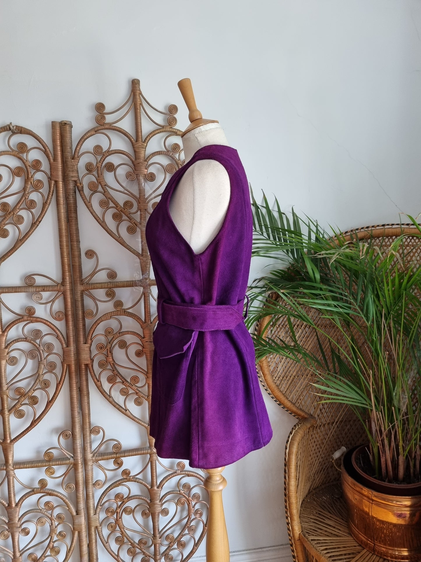 Vintage suede tunic waistcoat