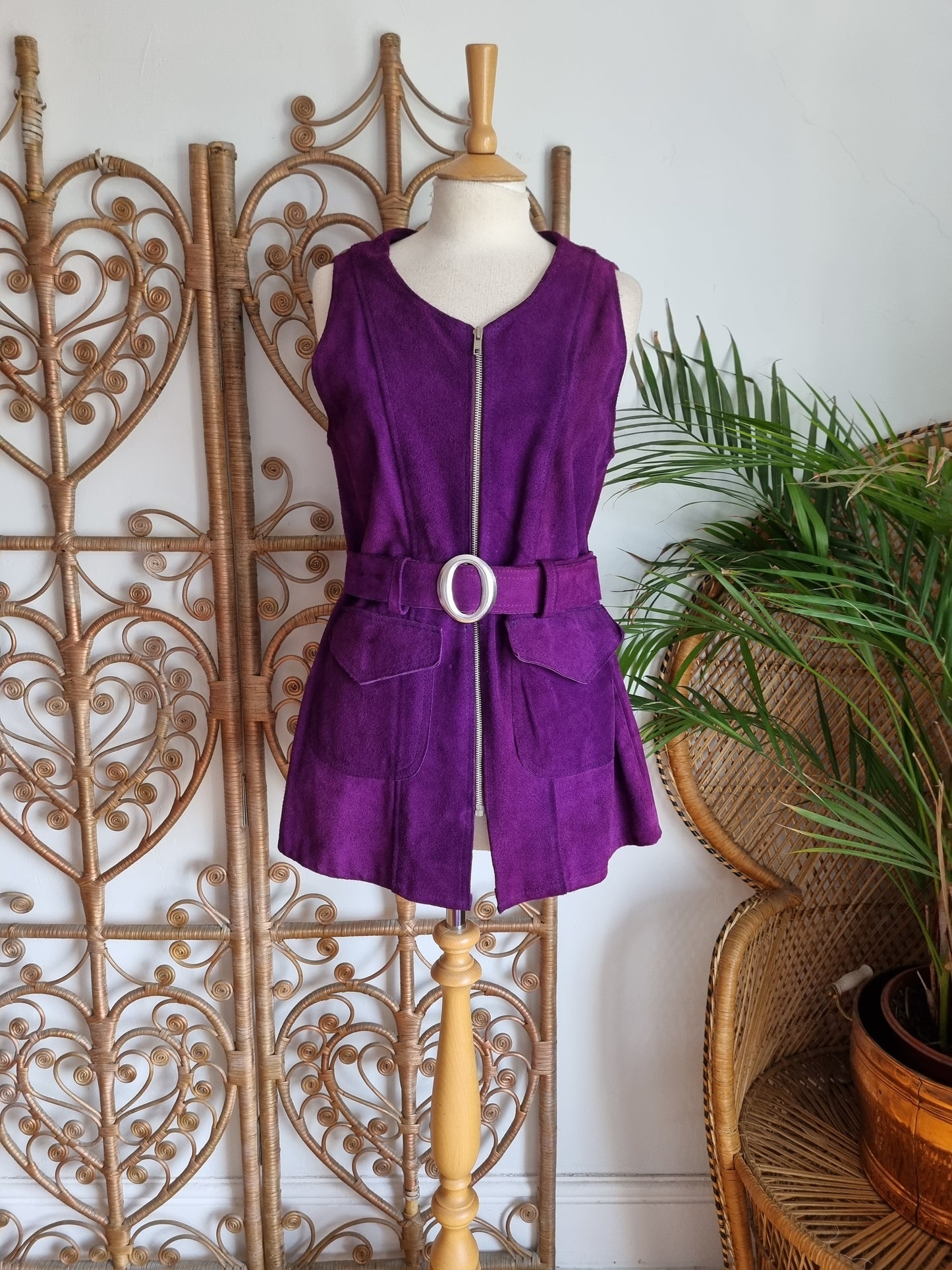 Vintage suede tunic waistcoat