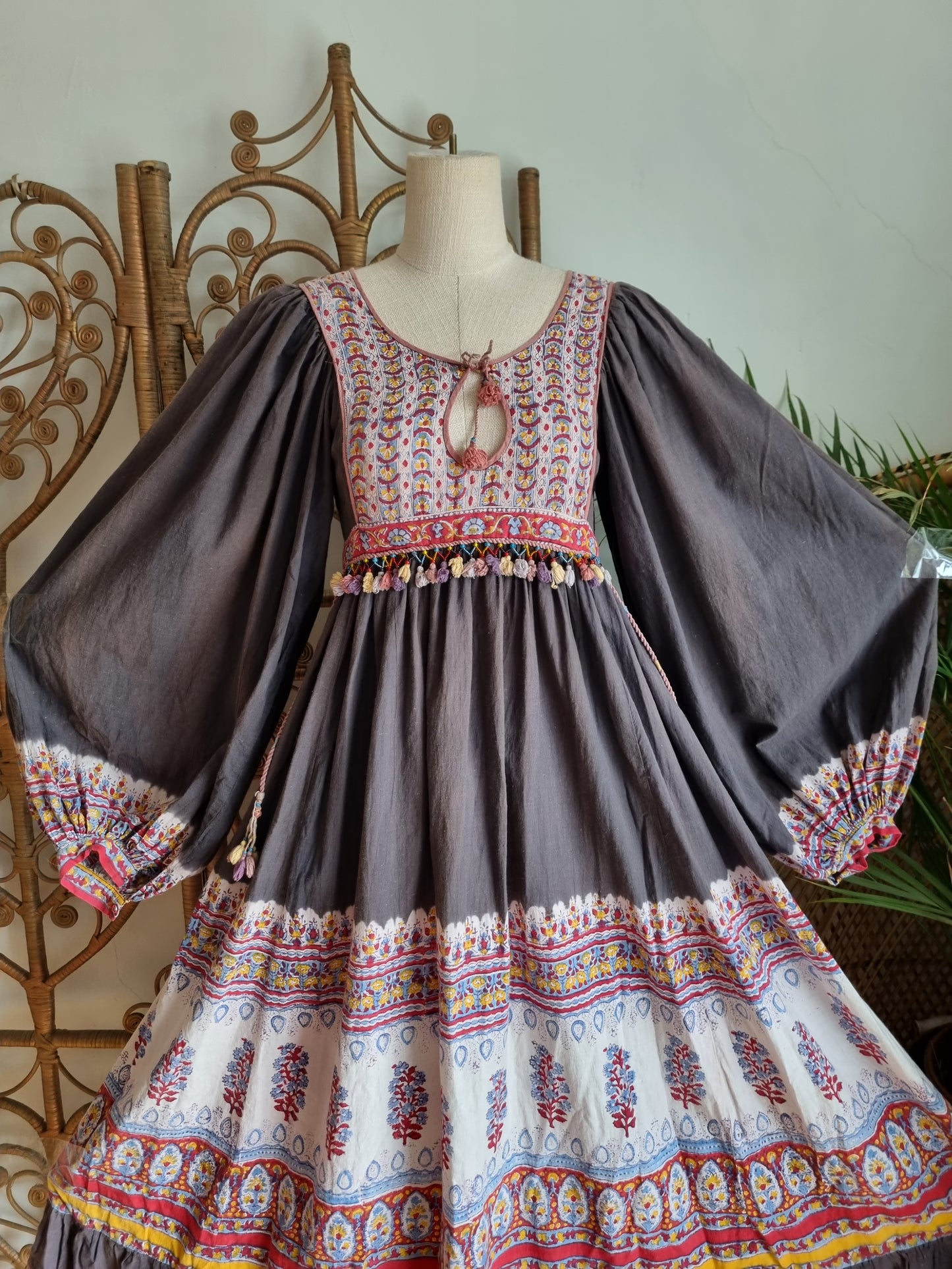 Vintage Anokhi Indian 70s dress S